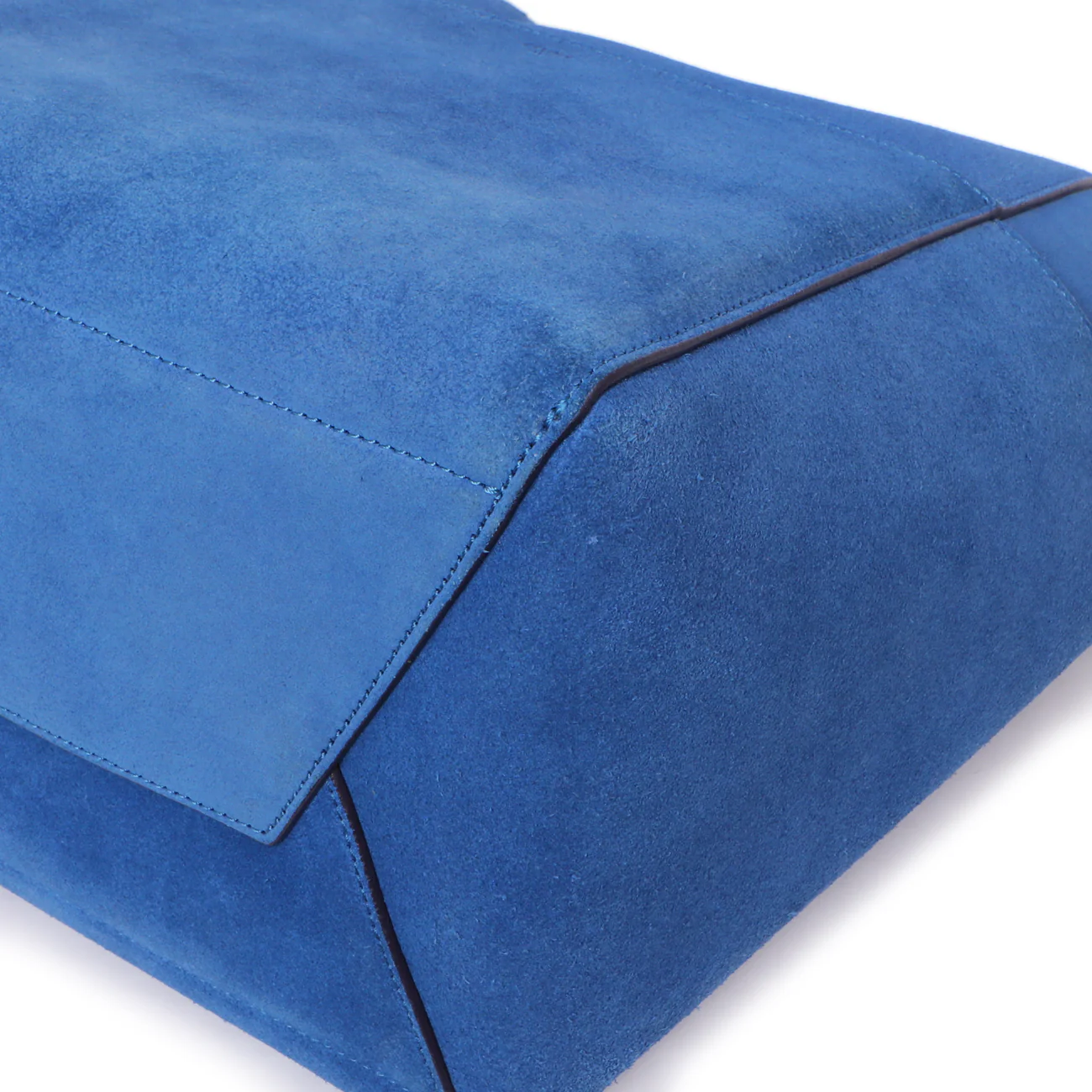 Celine Blue Suede Sangle Bucket Bag - Image 5