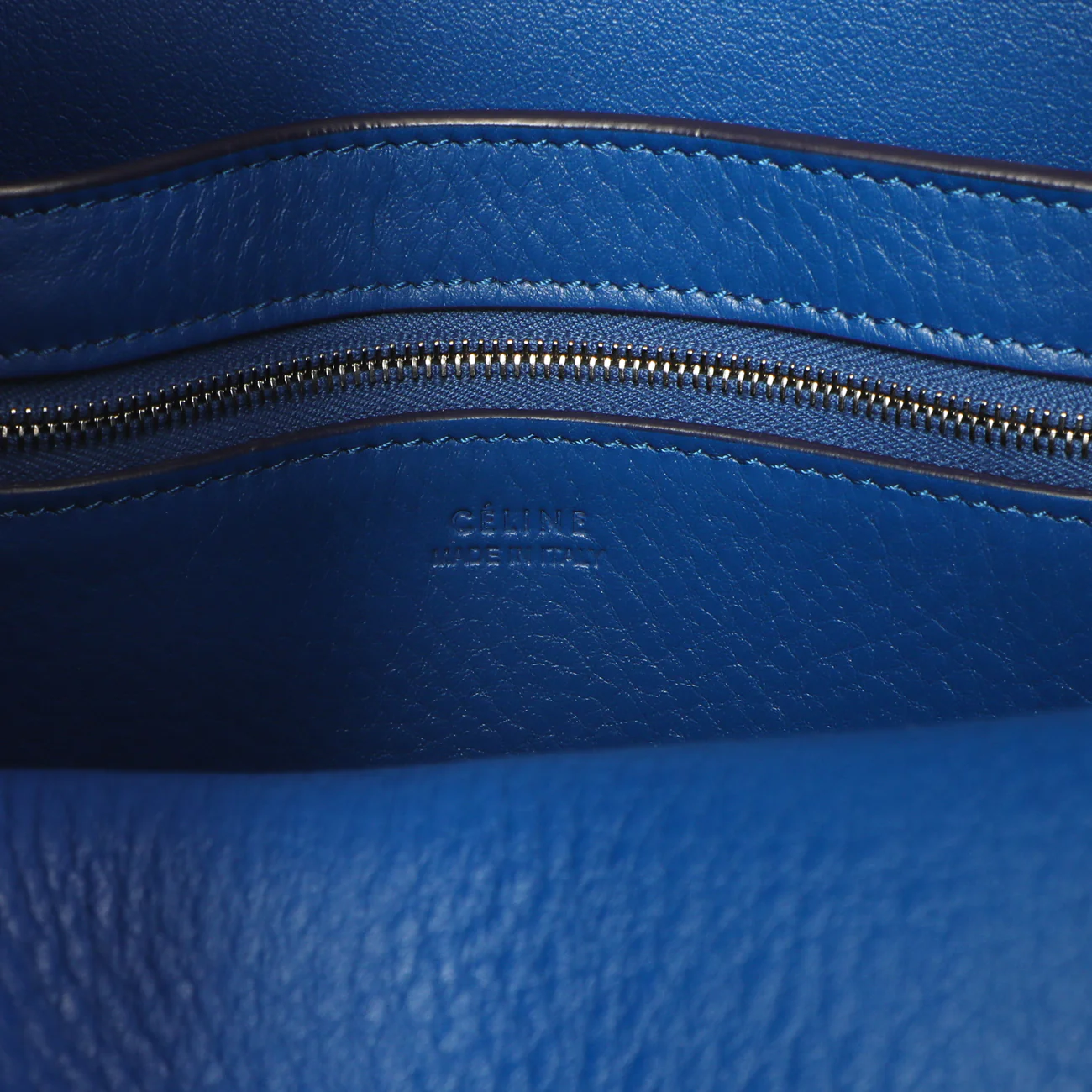 Celine Blue Suede Sangle Bucket Bag - Image 9