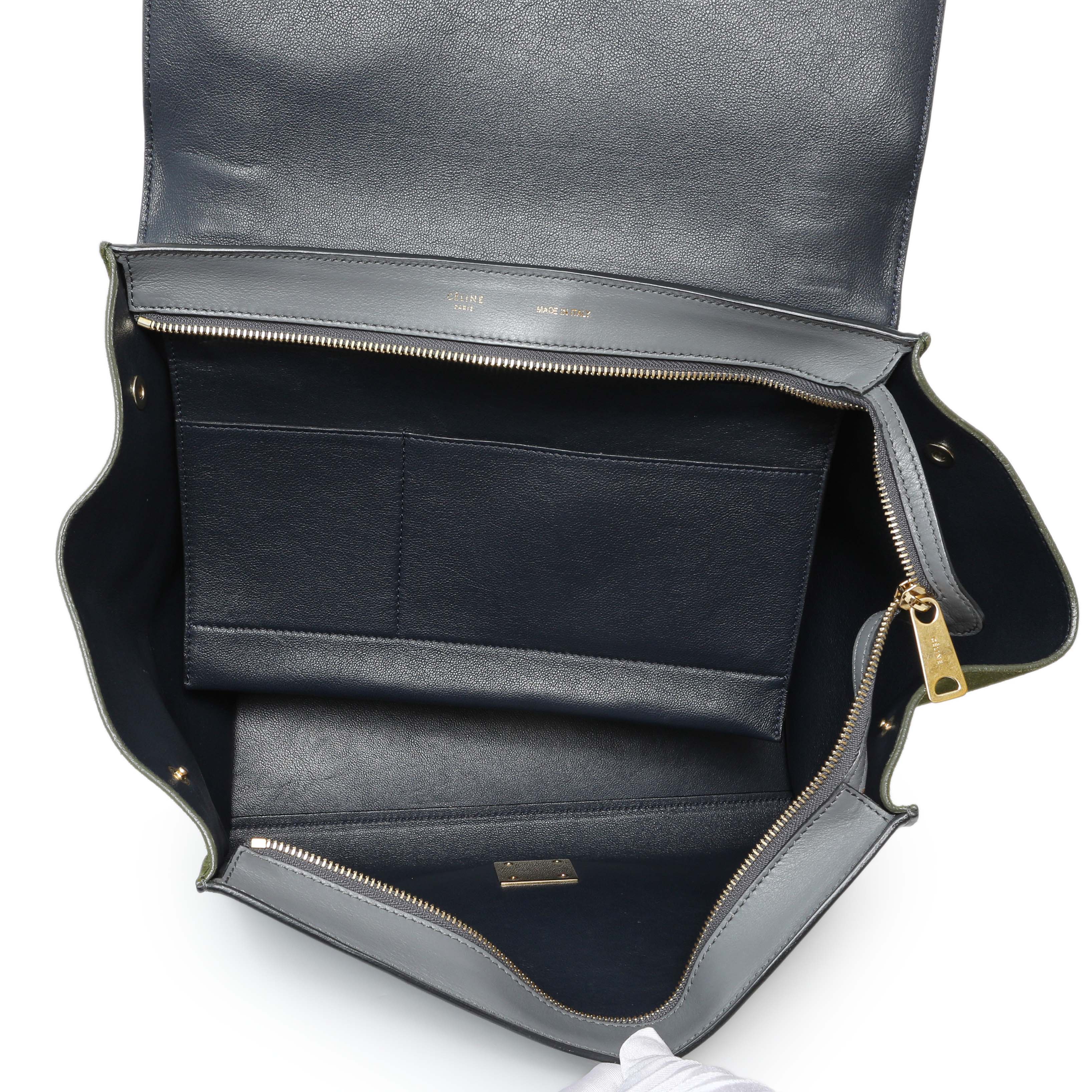 Celine Calfskin Suede Tri-Color Medium Trapeze - Image 8
