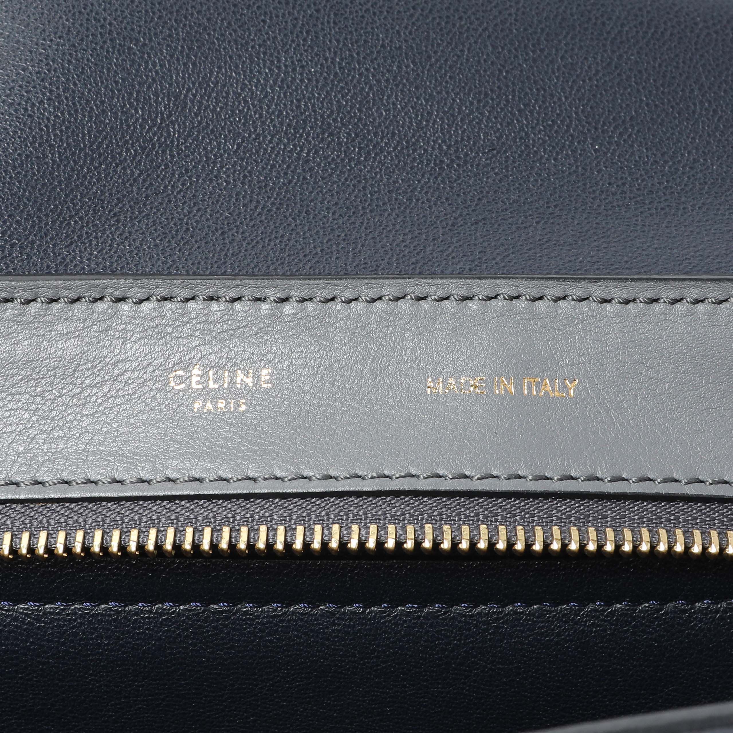 Celine Calfskin Suede Tri-Color Medium Trapeze - Image 9
