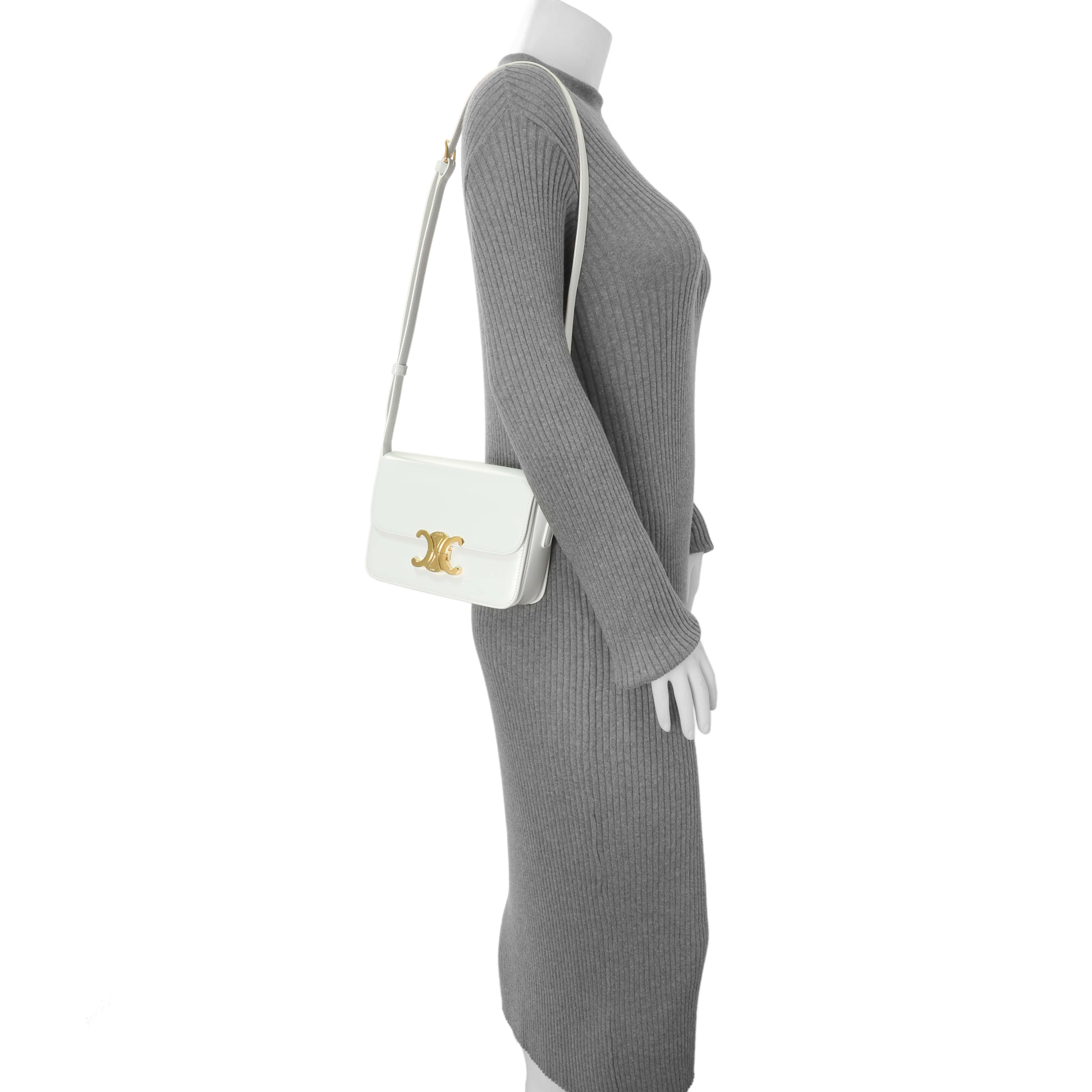Celine Chalk Shiny Calfskin Teen Triomphe - Image 8