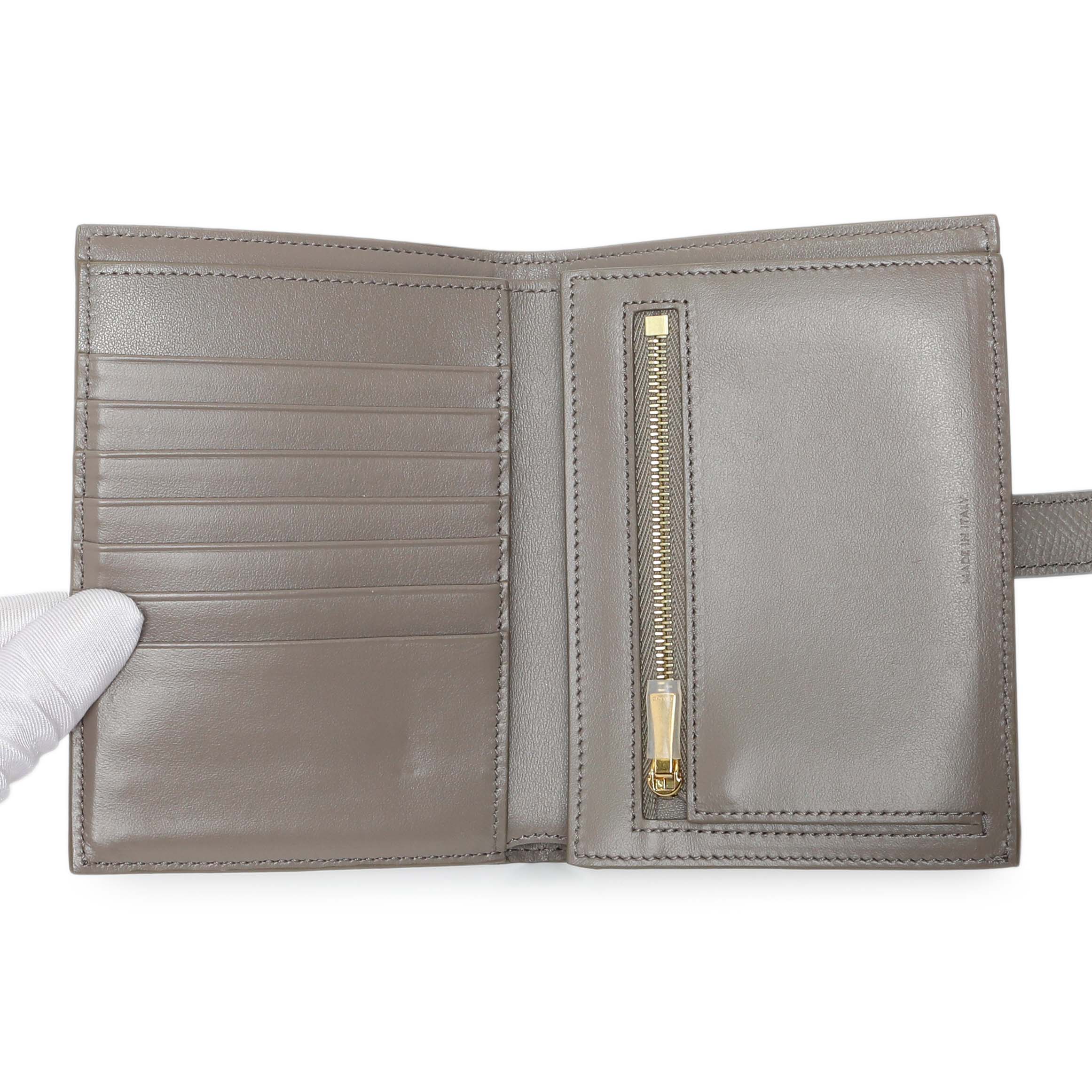 Celine Grey Grained Calfskin Medium Multifunction Strap Wallet - Image 4