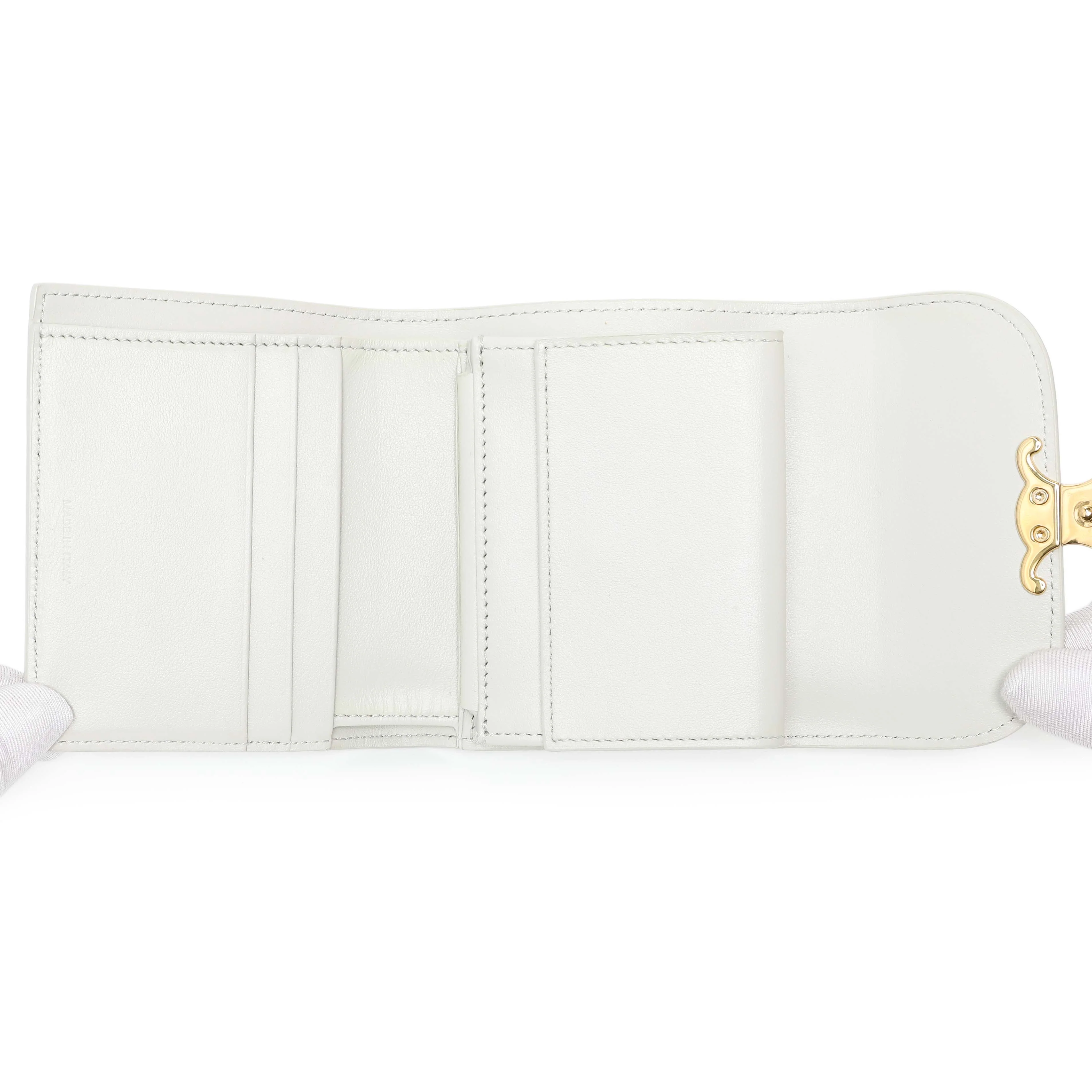 Celine Grey Shiny Calfskin Small Triomphe Wallet - Image 4