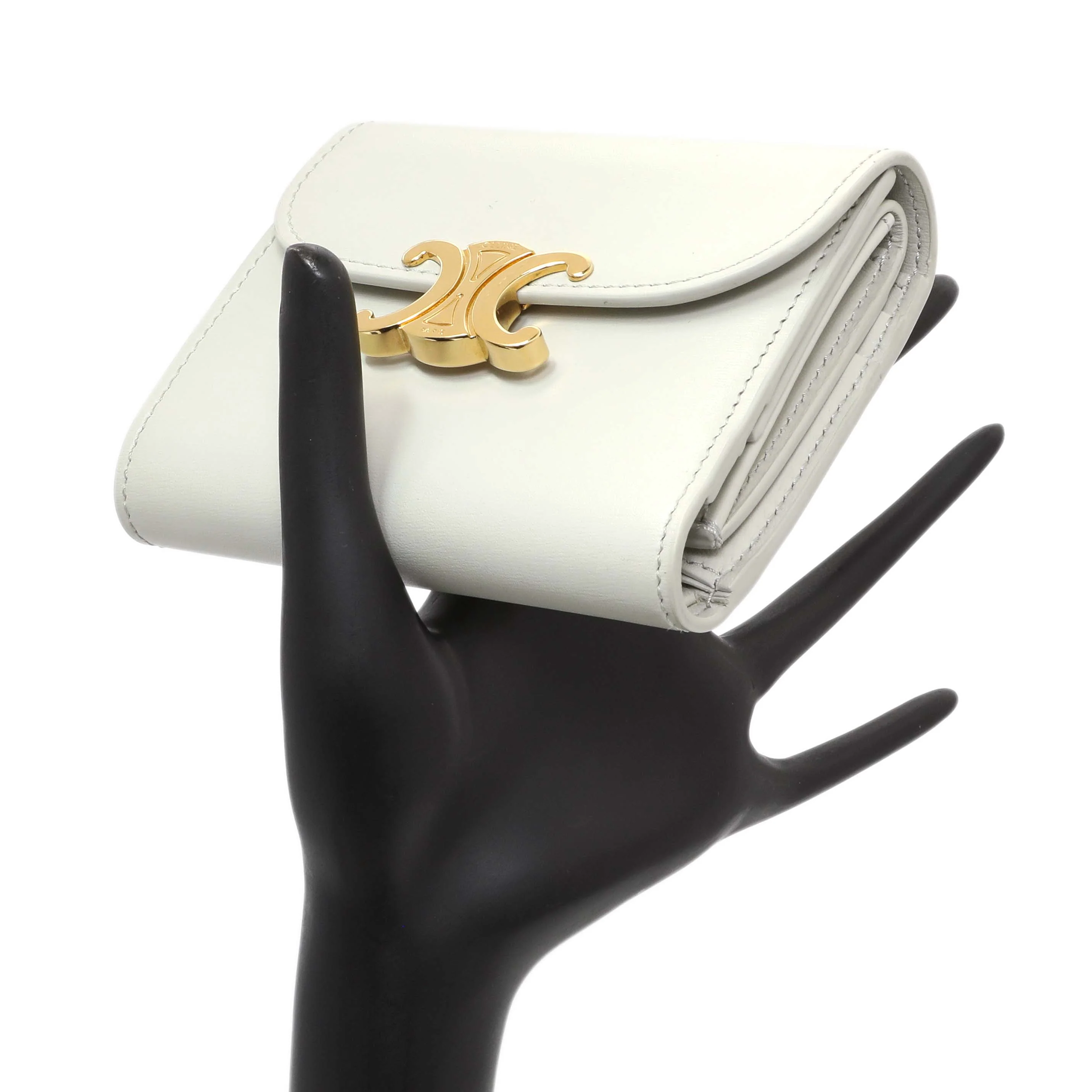 Celine Grey Shiny Calfskin Small Triomphe Wallet - Image 8