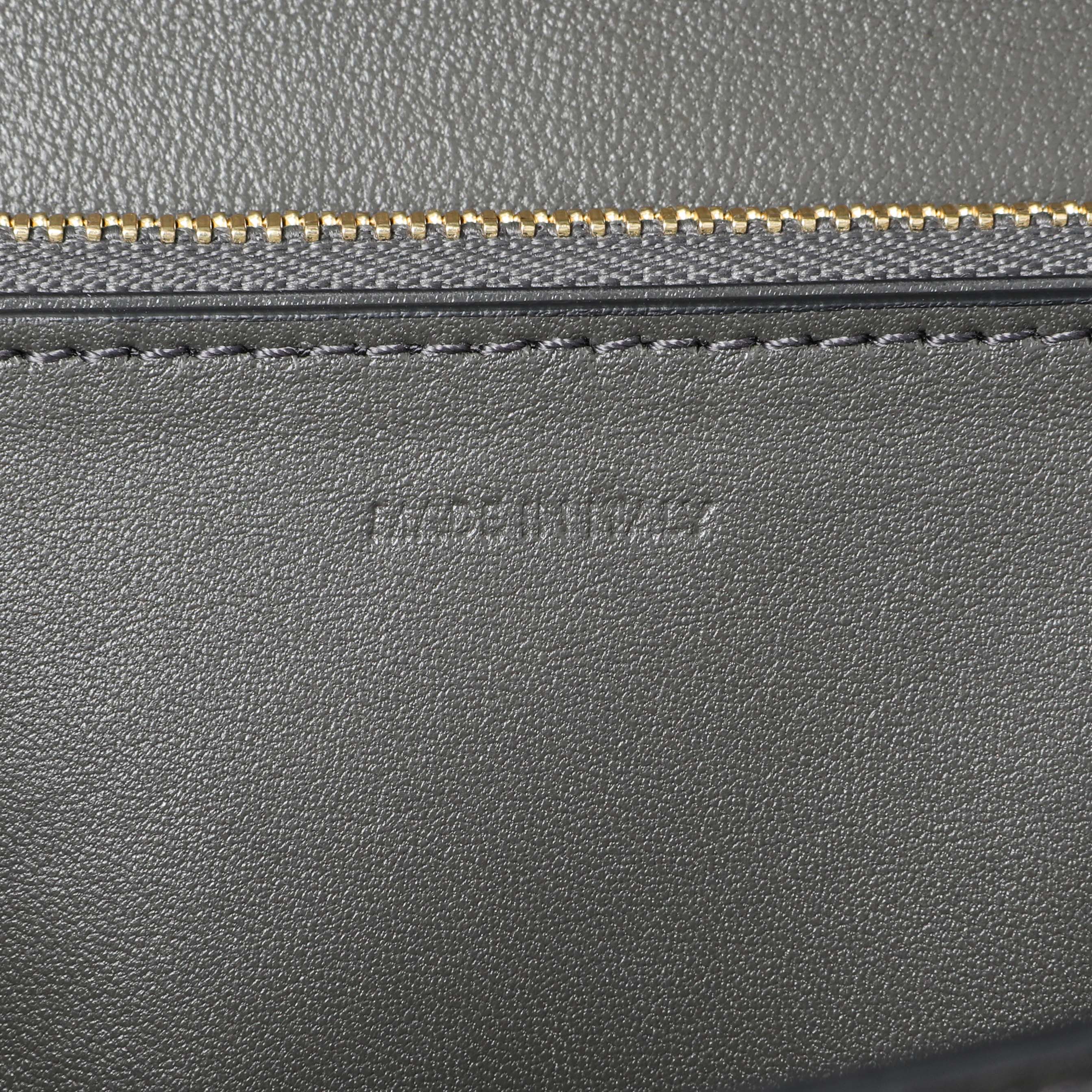 Celine Grey Smooth Calfskin Medium Classic Box Flap - Image 6
