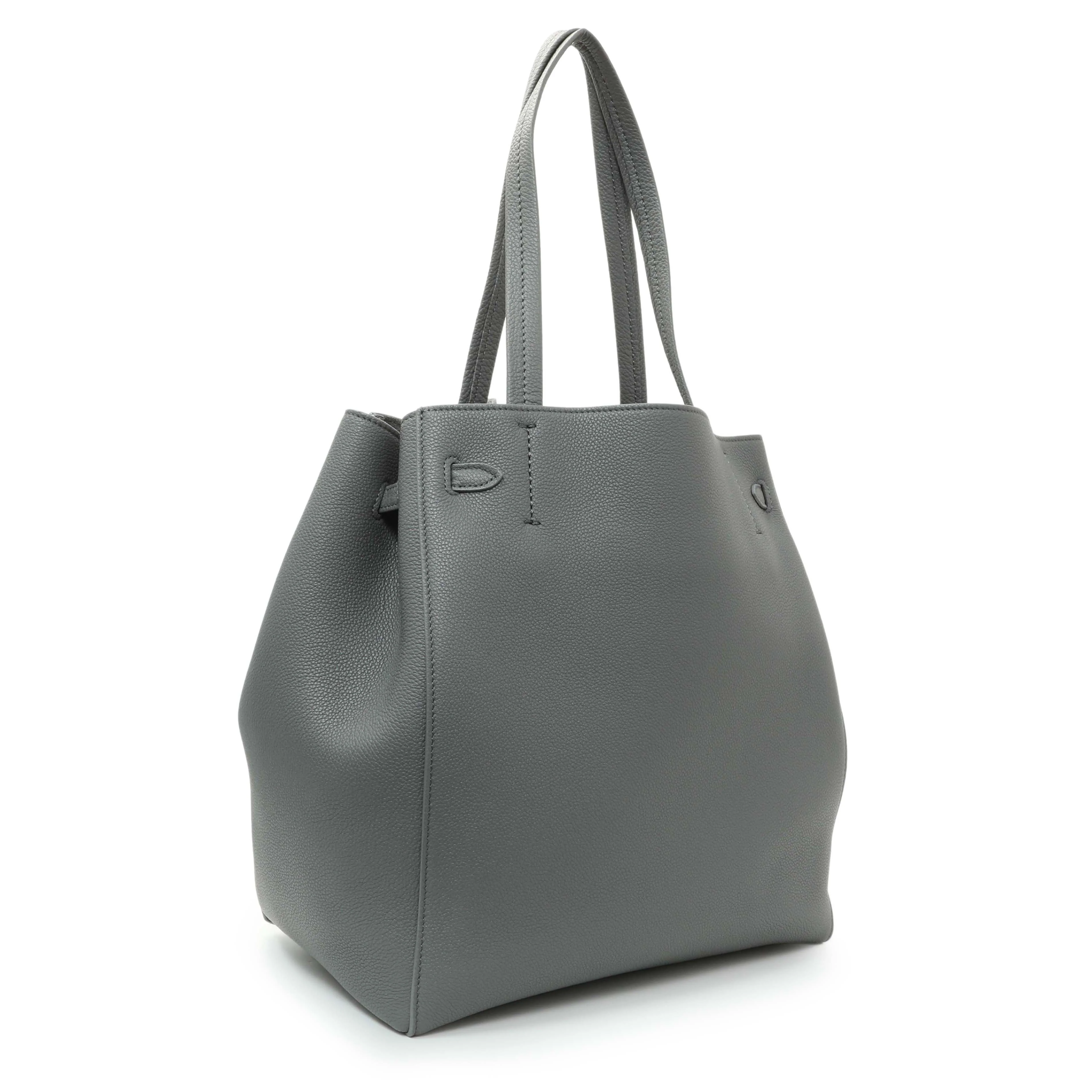 Celine Grey Soft Grained Calfskin Medium Belt Cabas Phantom - Image 2