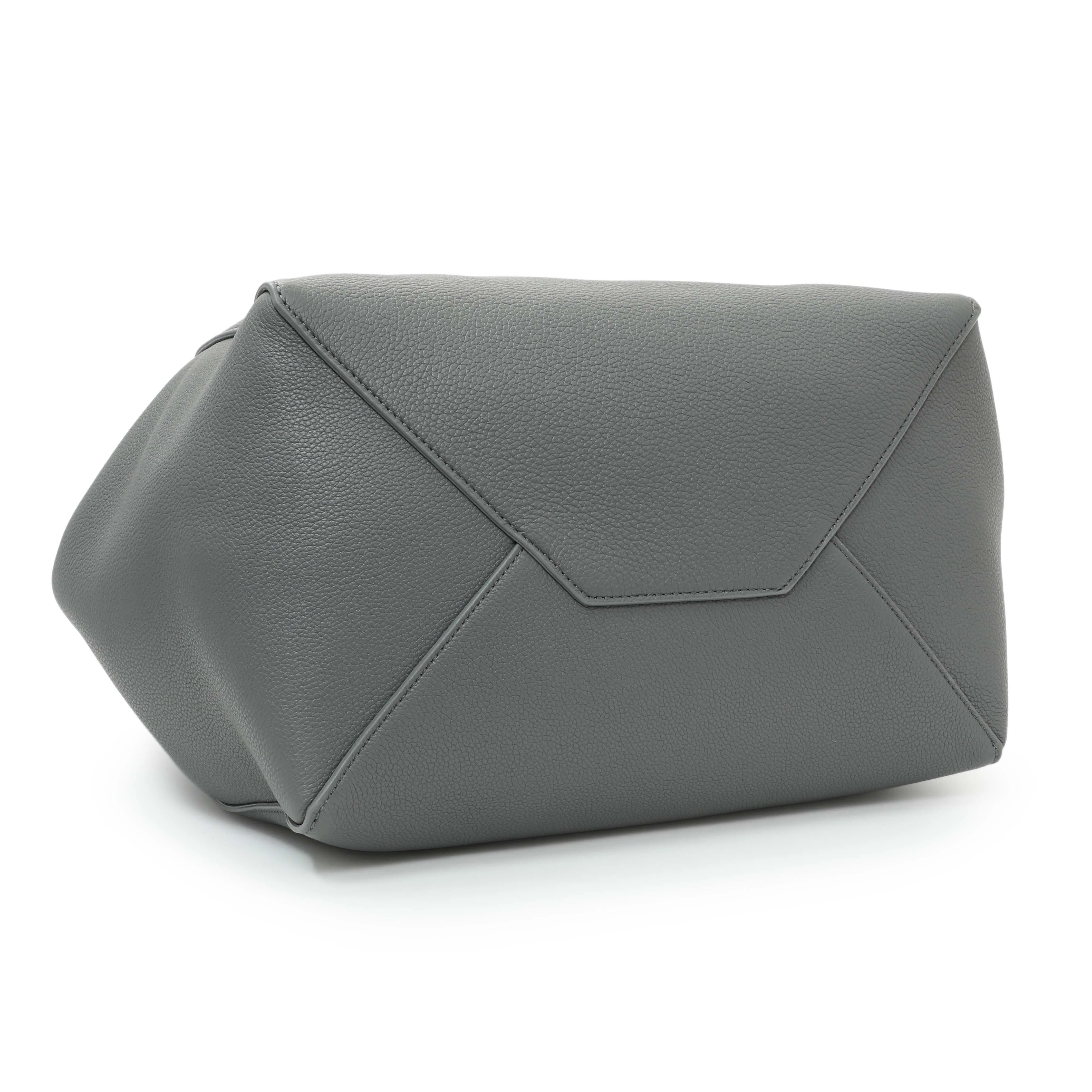 Celine Grey Soft Grained Calfskin Medium Belt Cabas Phantom - Image 3