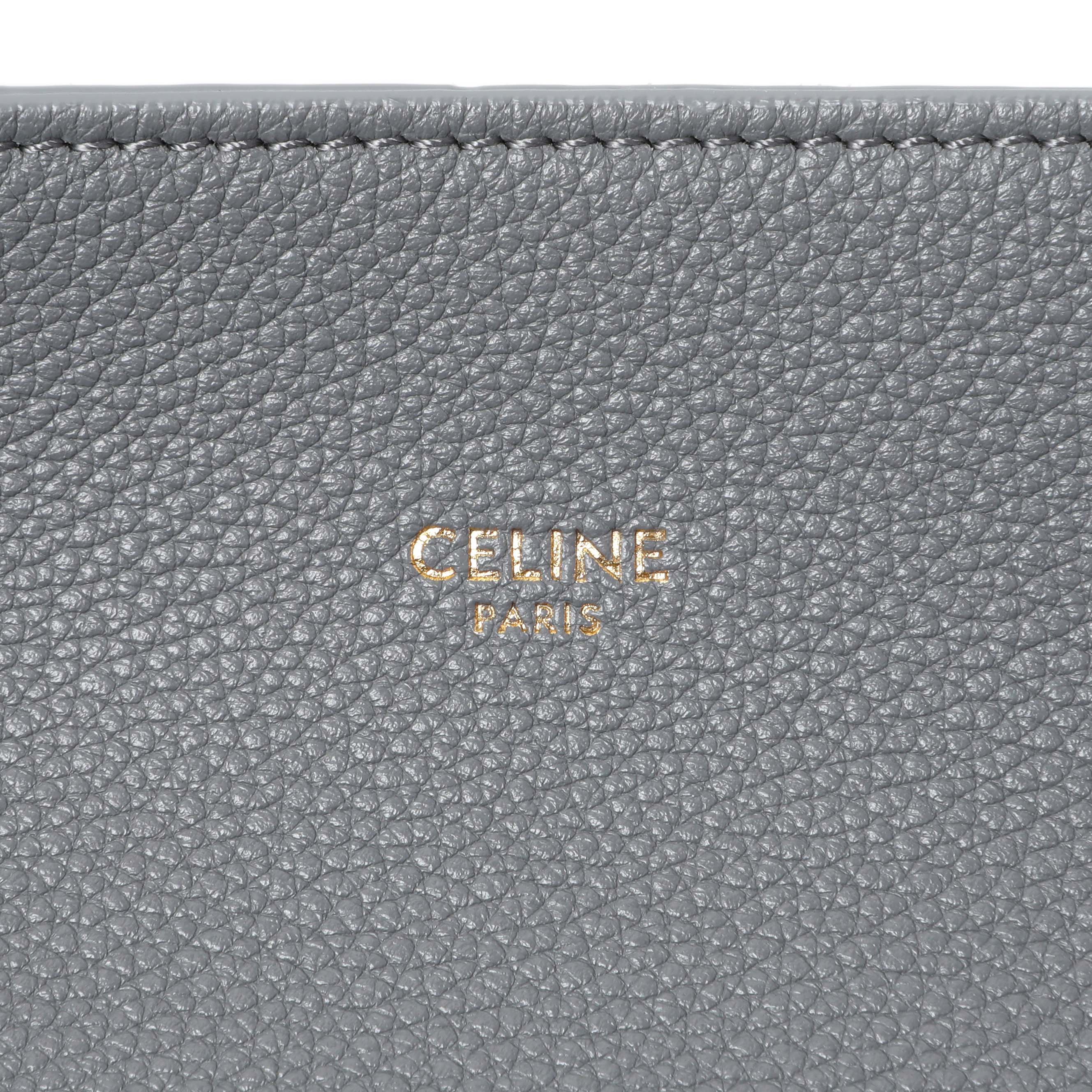 Celine Grey Soft Grained Calfskin Medium Belt Cabas Phantom - Image 5