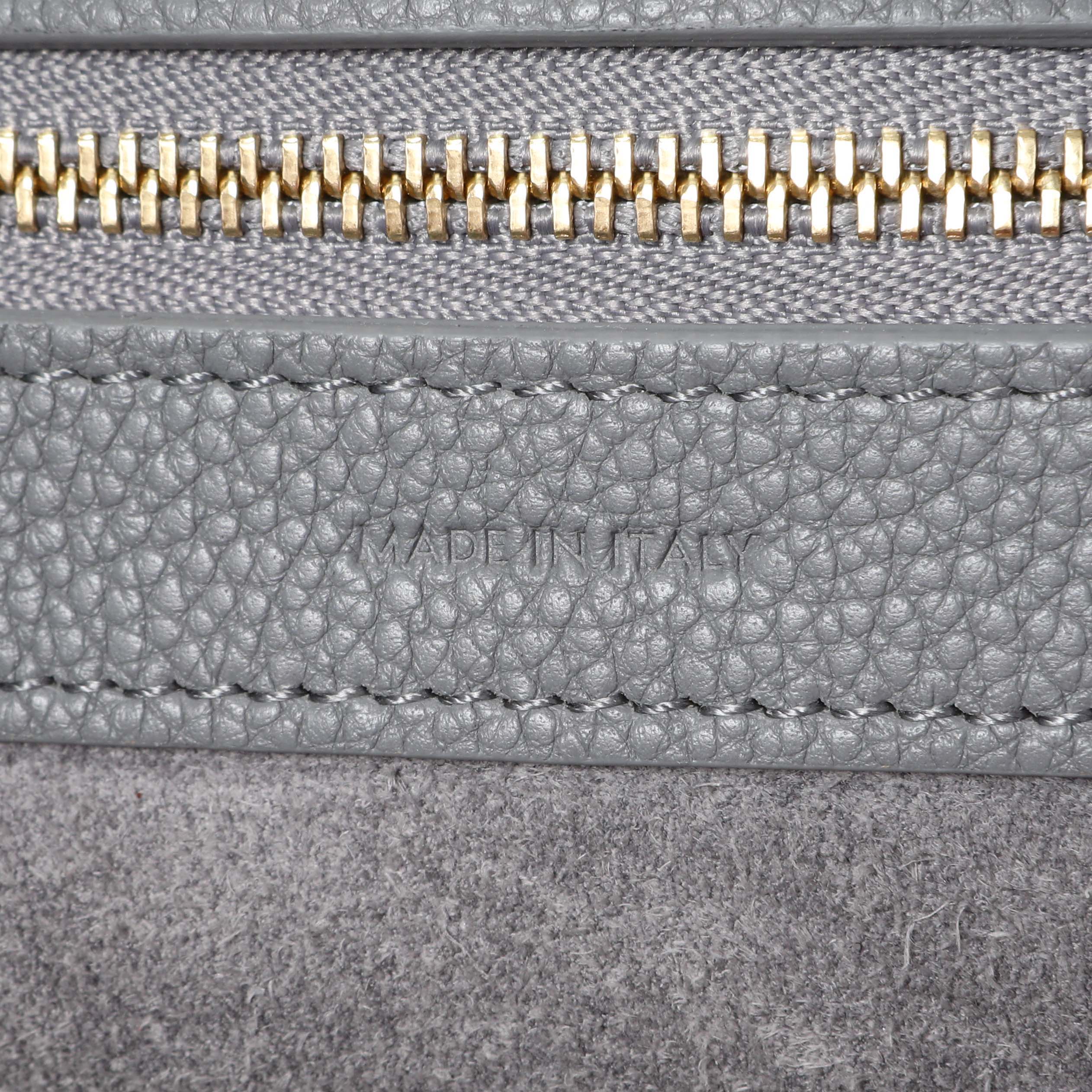 Celine Grey Soft Grained Calfskin Medium Belt Cabas Phantom - Image 6