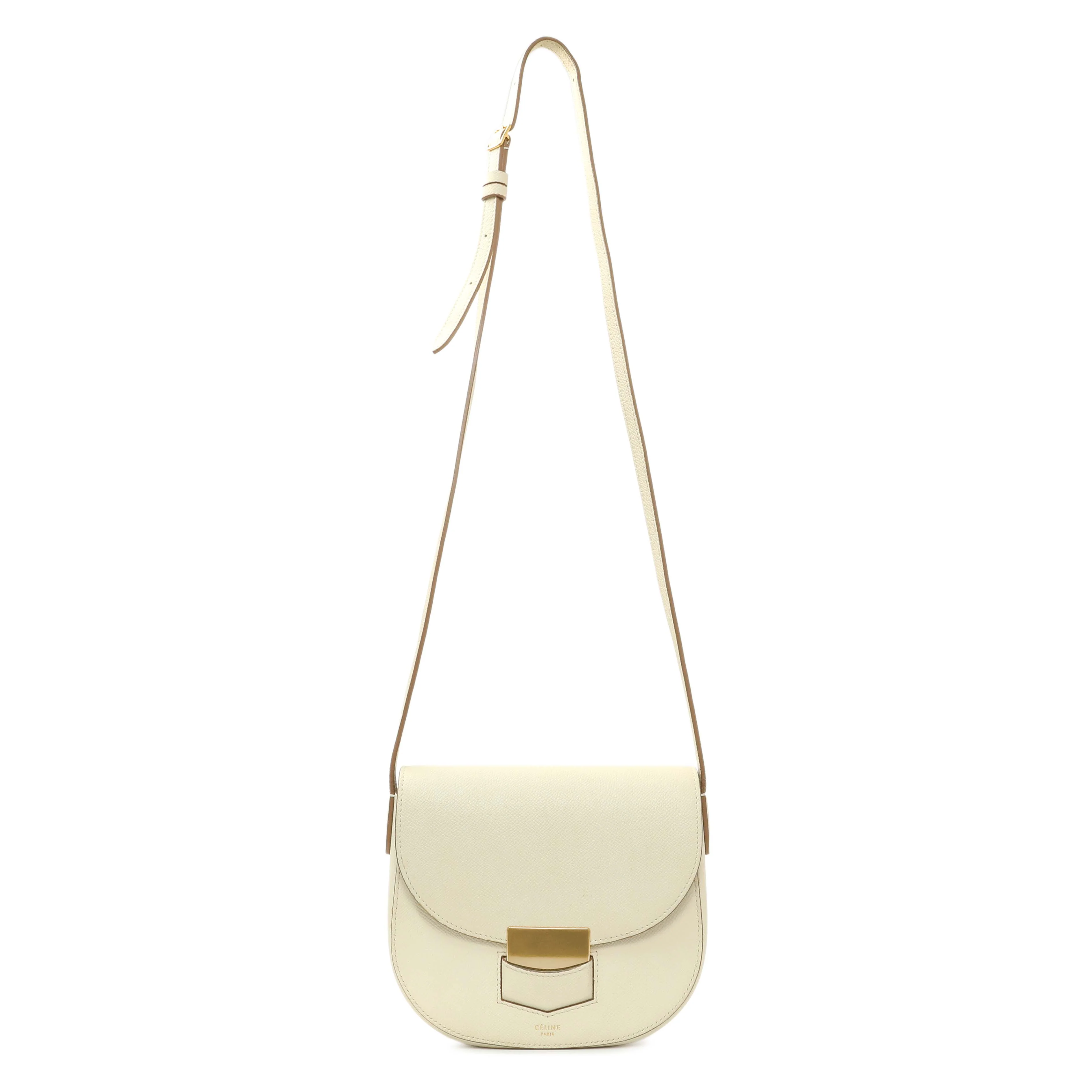 Celine Ivory Grained Calfskin Small Trotteur