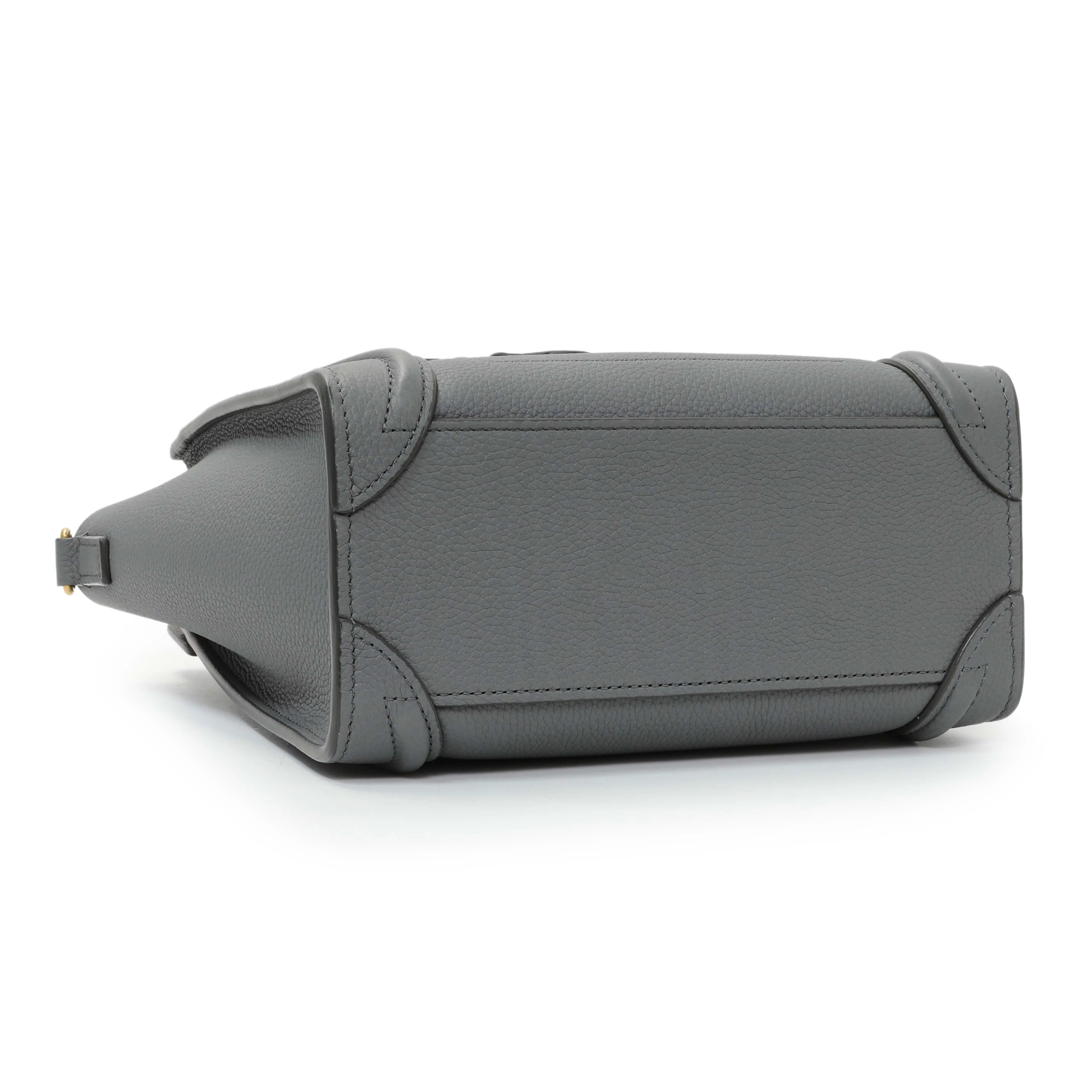 Celine Kohl Drummed Calfskin Nano Luggage - Image 3