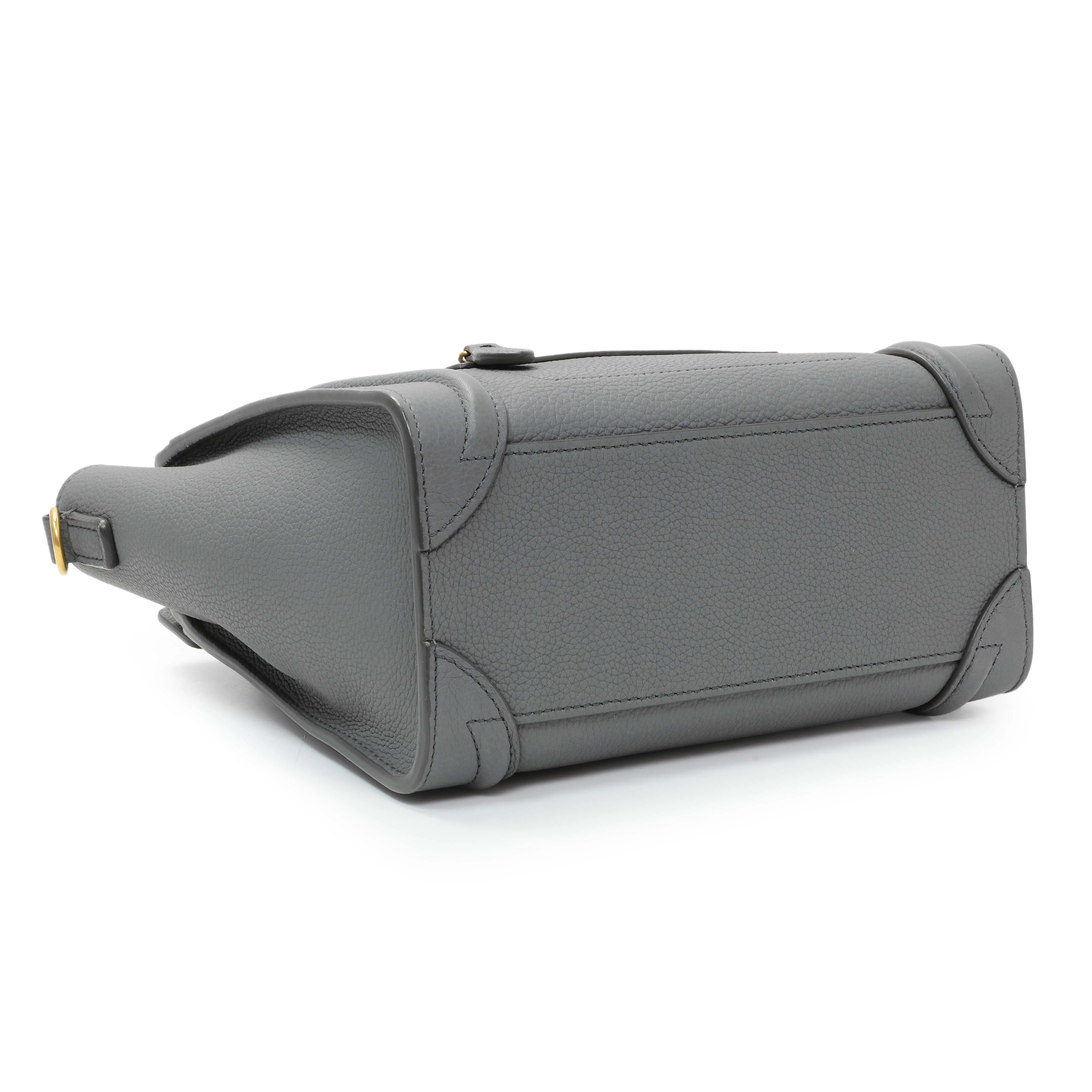 Celine Kohl Drummed Calfskin Nano Luggage - Image 3