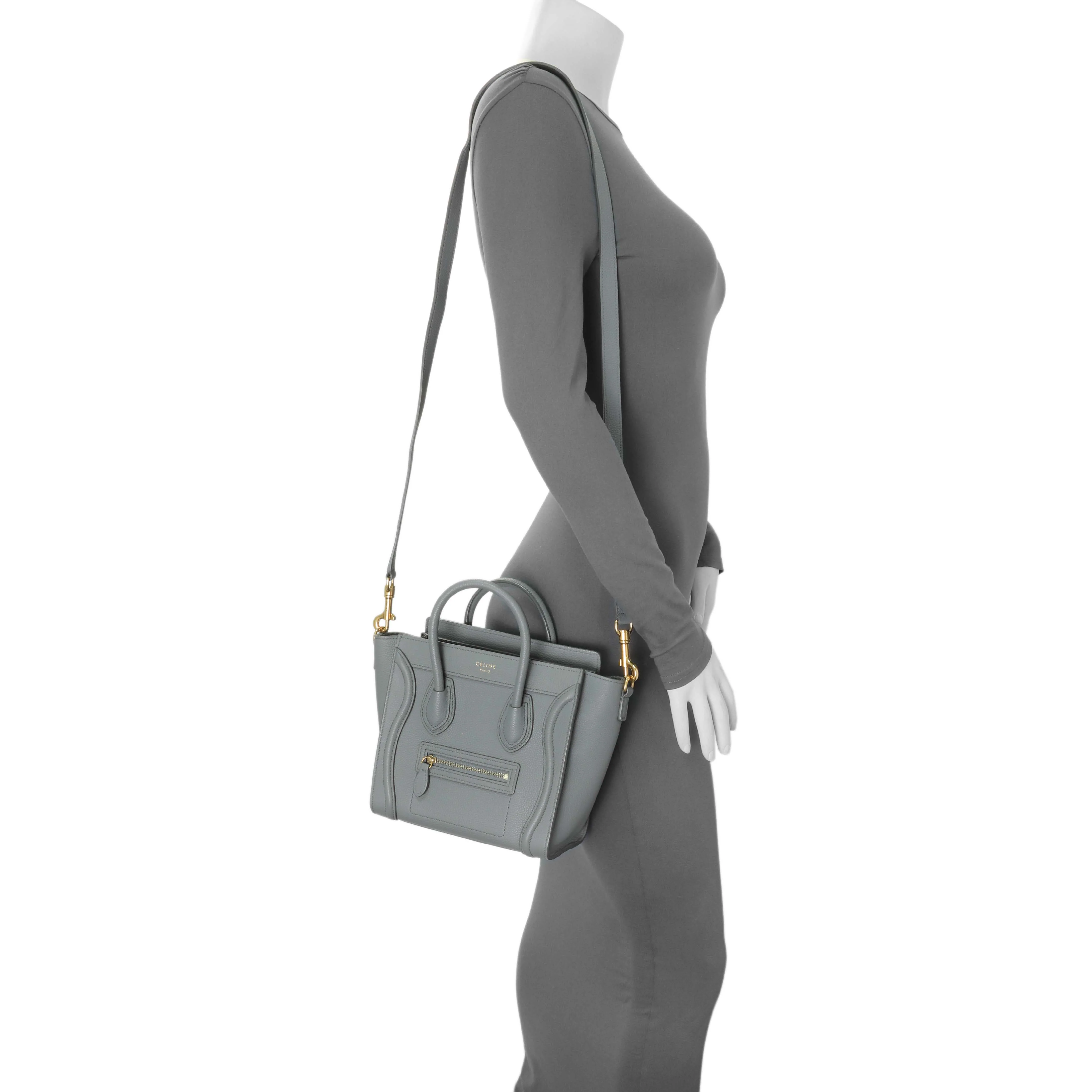 Celine Kohl Drummed Calfskin Nano Luggage - Image 7