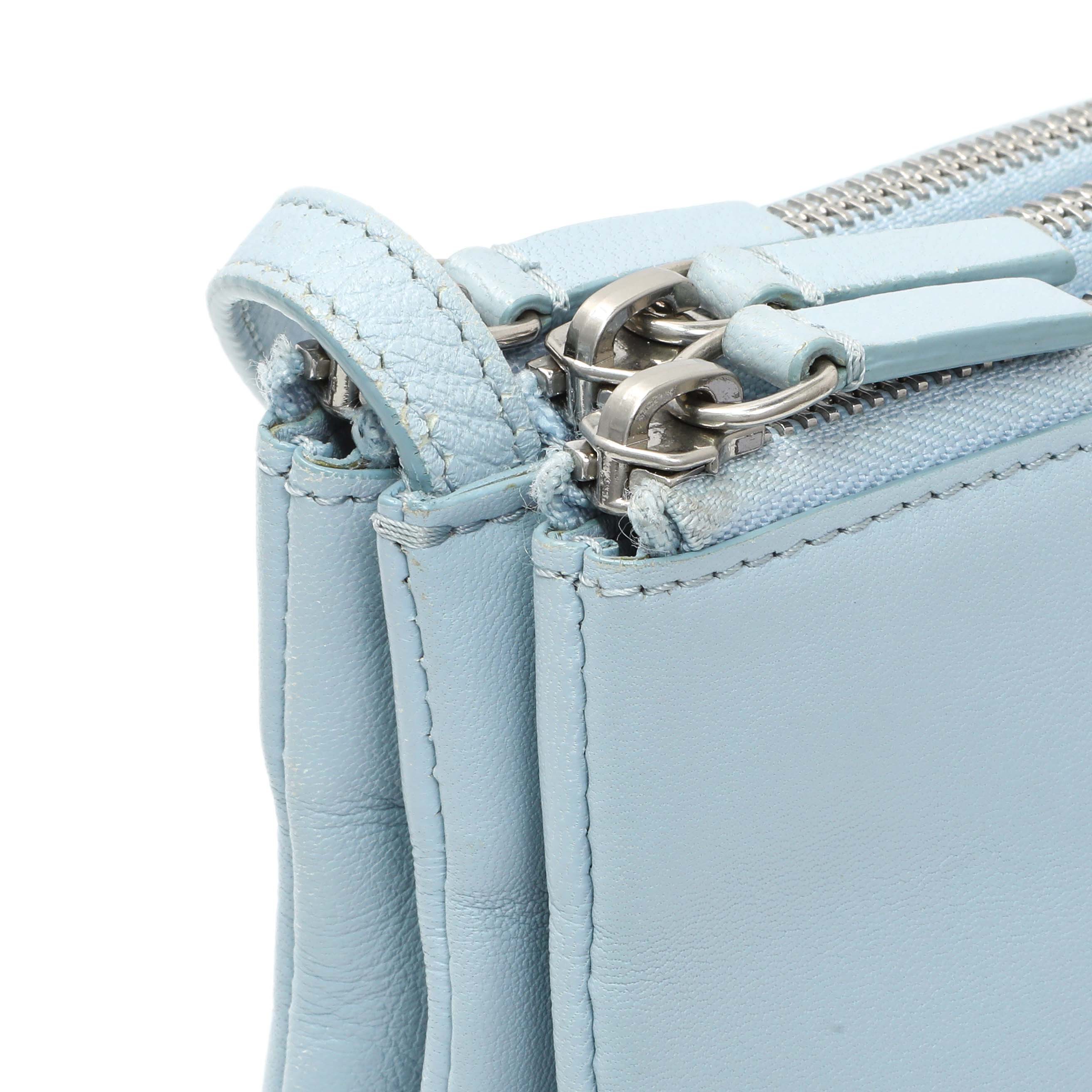 Celine Light Blue Lambskin Small Trio Crossbody Bag - Image 11