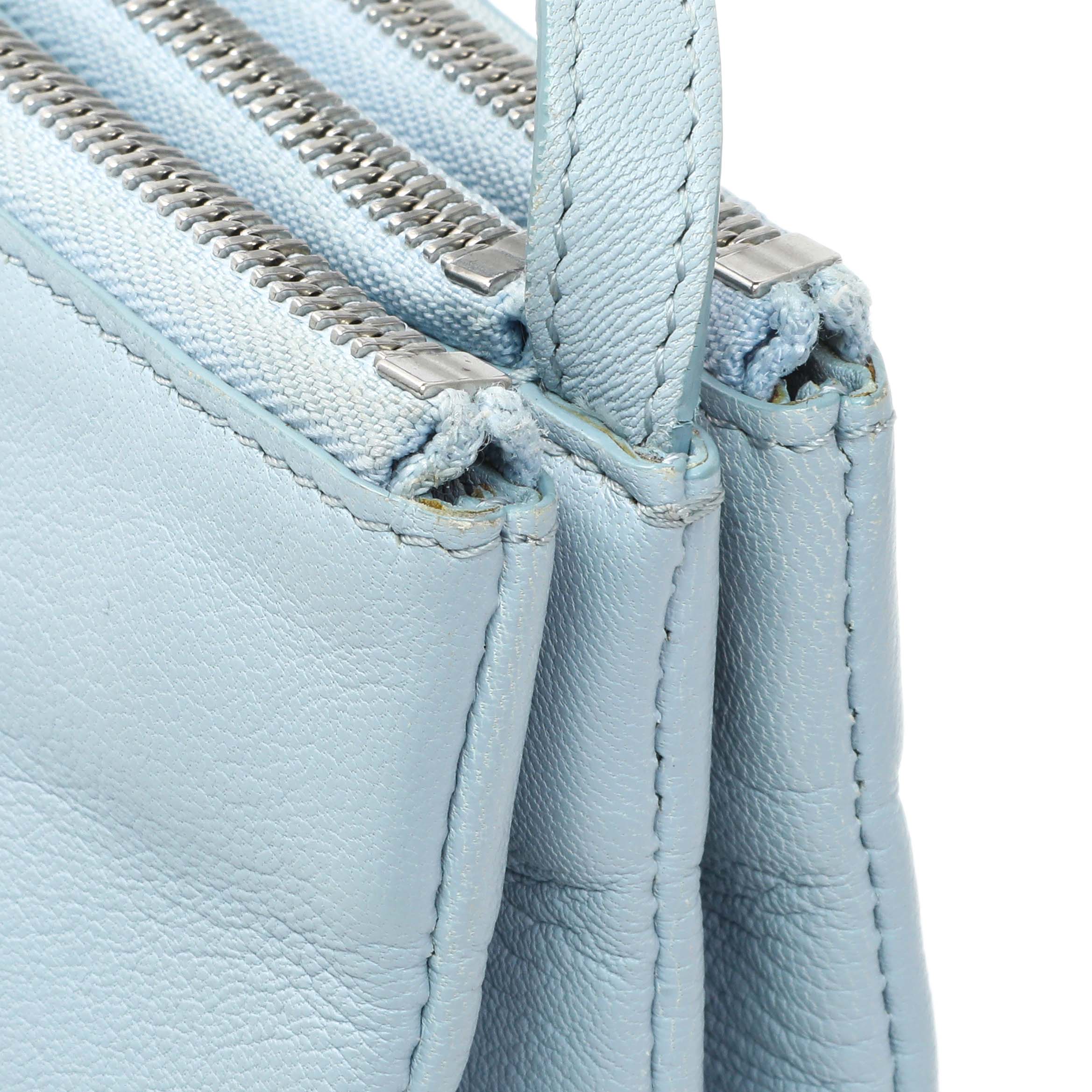 Celine Light Blue Lambskin Small Trio Crossbody Bag - Image 12
