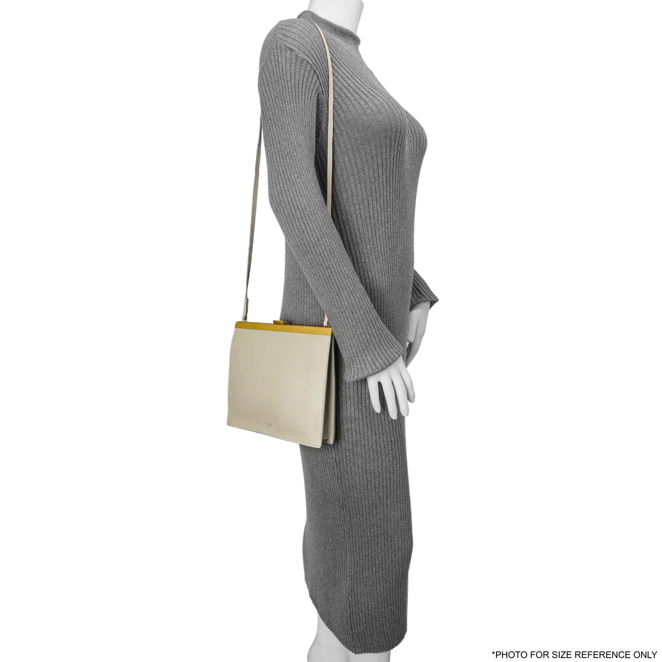 Celine Light Grey Smooth Calfskin Mini Clasp Bag - Image 11