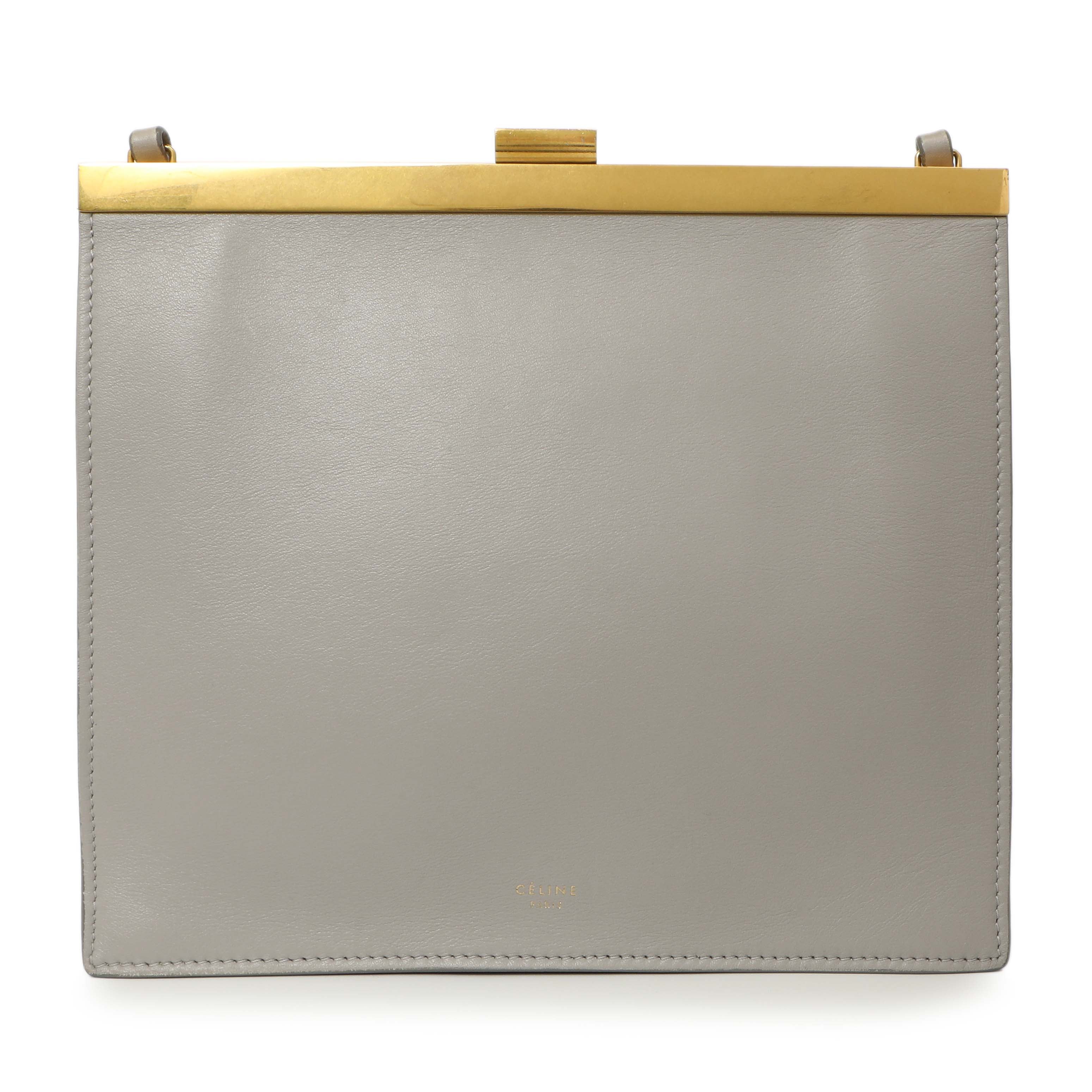 Celine Light Grey Smooth Calfskin Mini Clasp Bag - Image 2