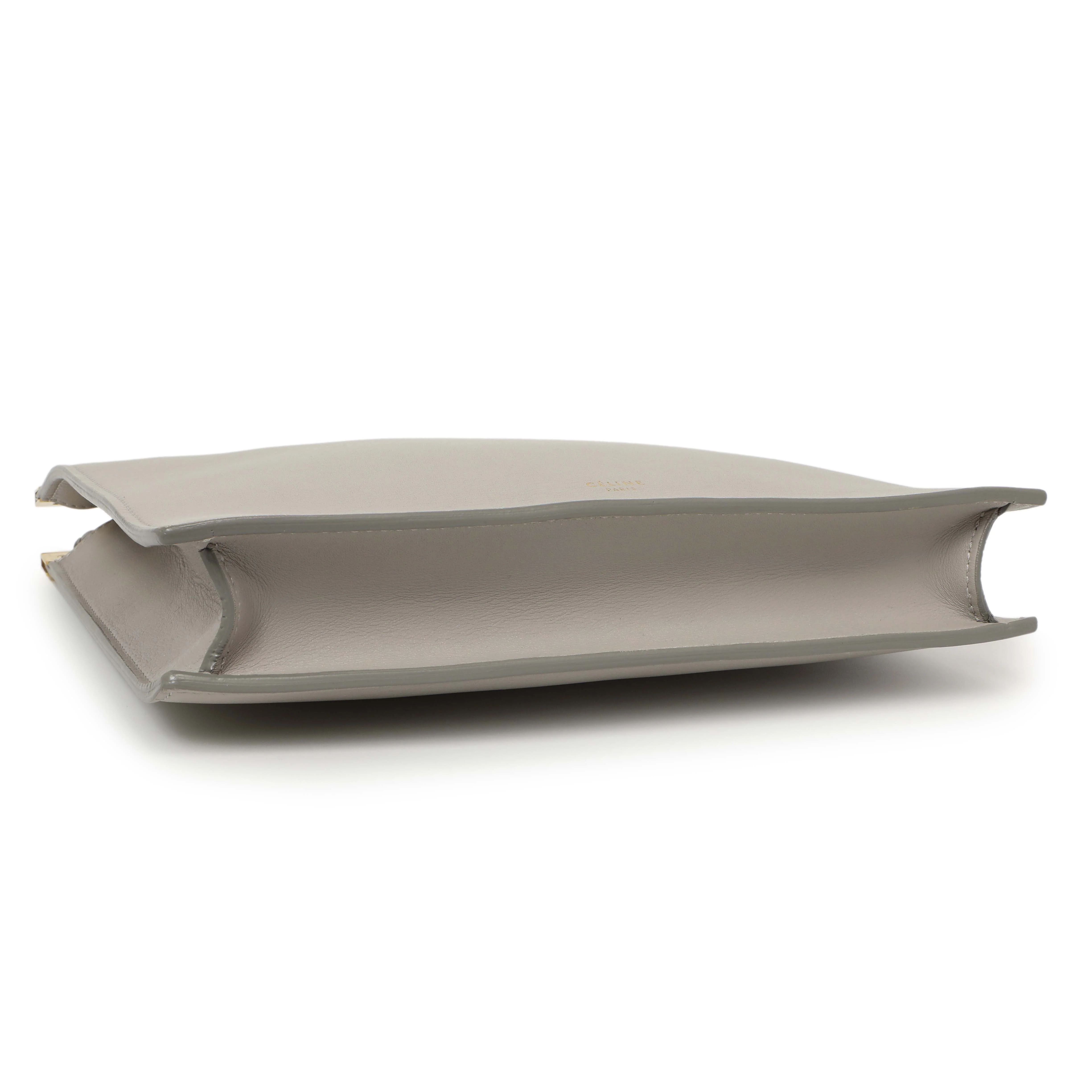 Celine Light Grey Smooth Calfskin Mini Clasp Bag - Image 4