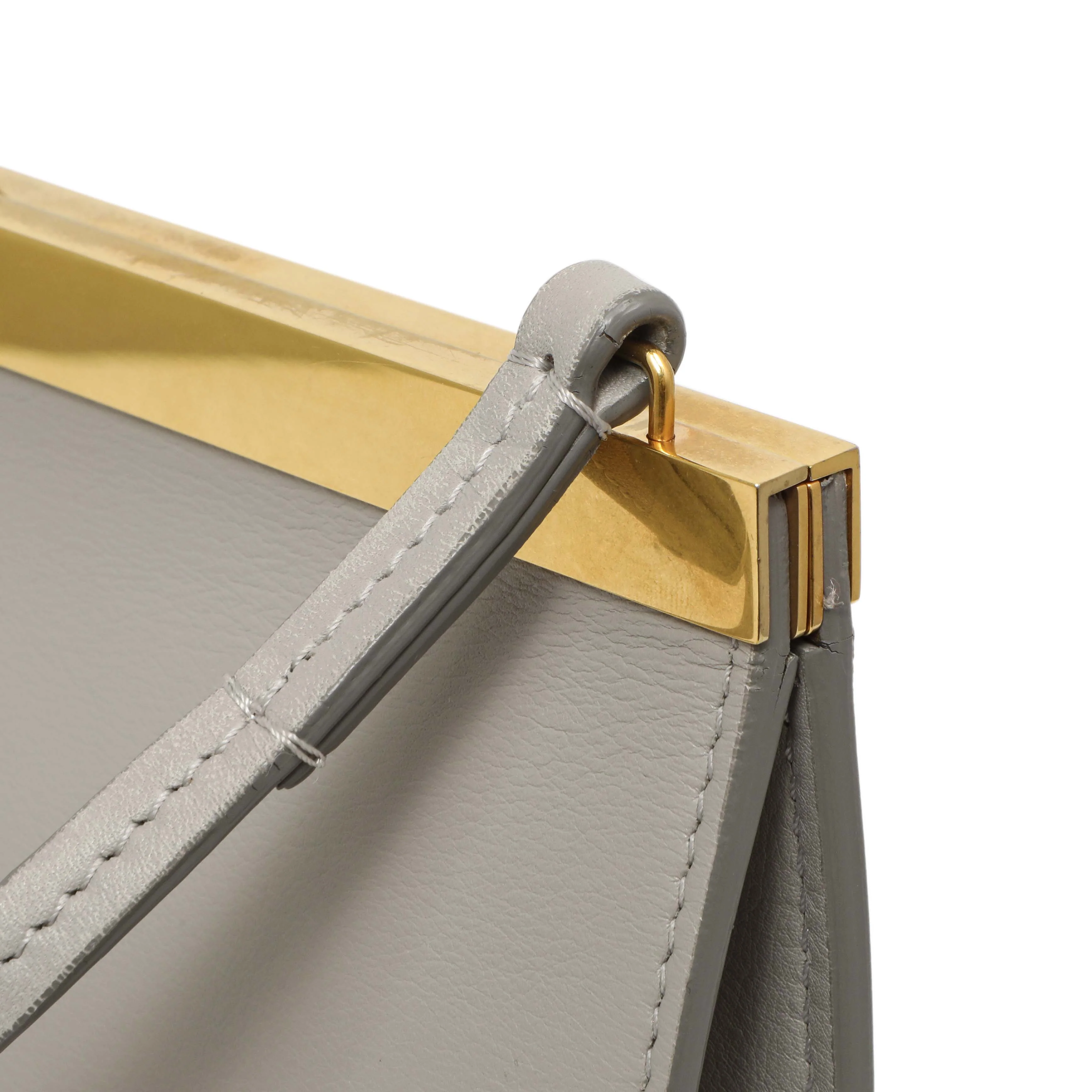Celine Light Grey Smooth Calfskin Mini Clasp Bag - Image 9