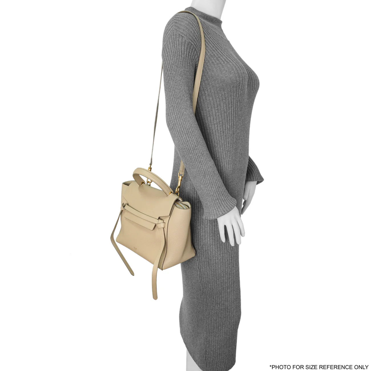 Celine Light Taupe Grained Calfskin Micro Belt Bag - Image 11