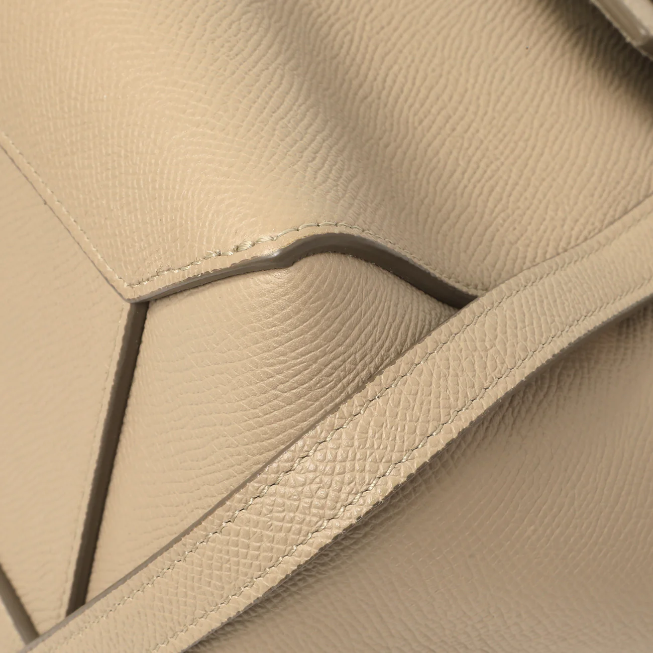 Celine Light Taupe Grained Calfskin Micro Belt Bag - Image 5