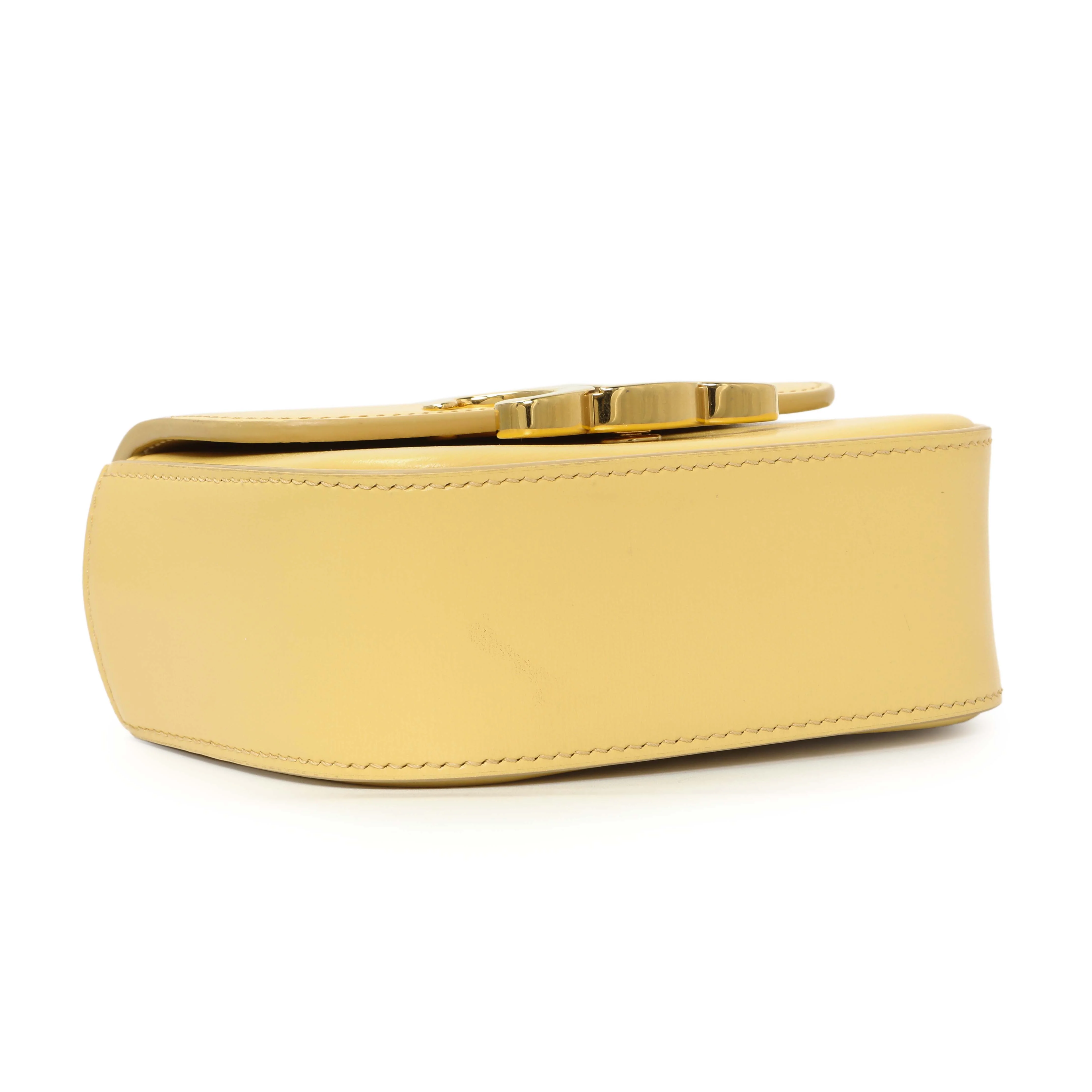 Celine Light Yellow Shiny Calfskin Mini Claude - Image 4