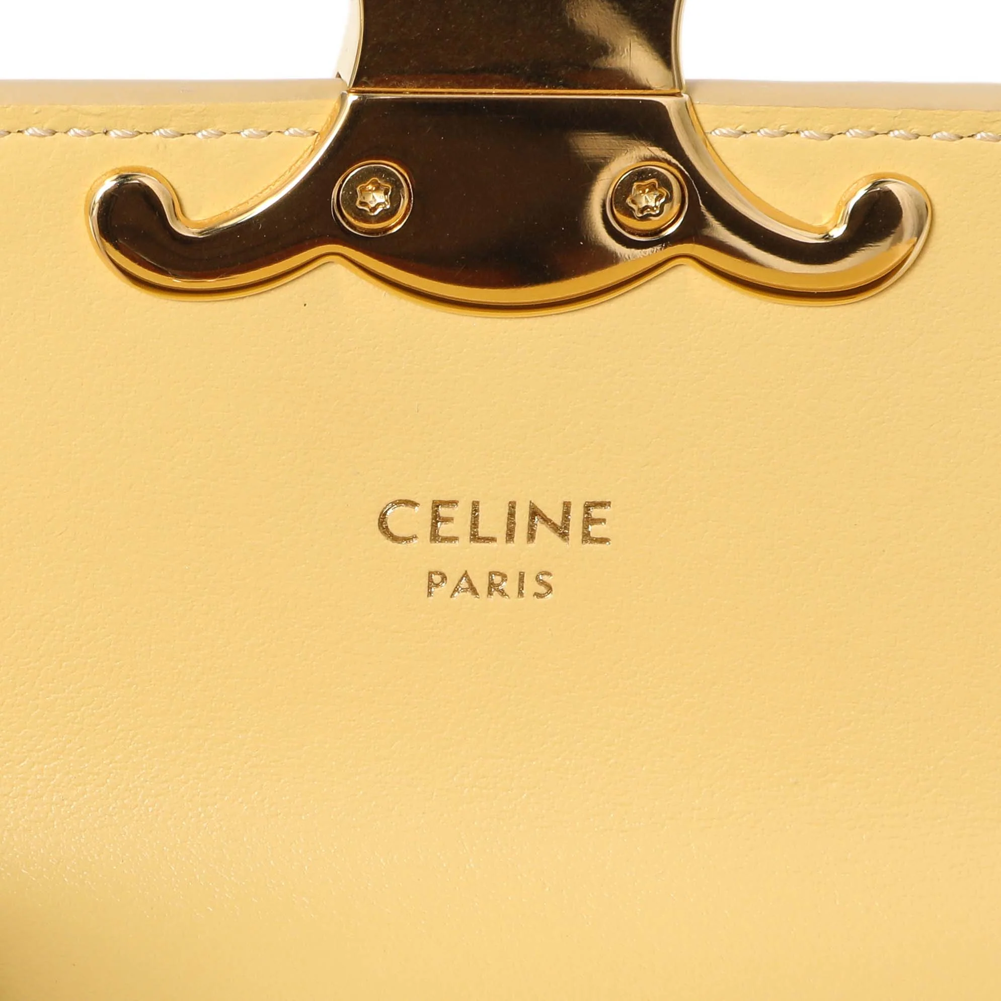 Celine Light Yellow Shiny Calfskin Mini Claude - Image 6
