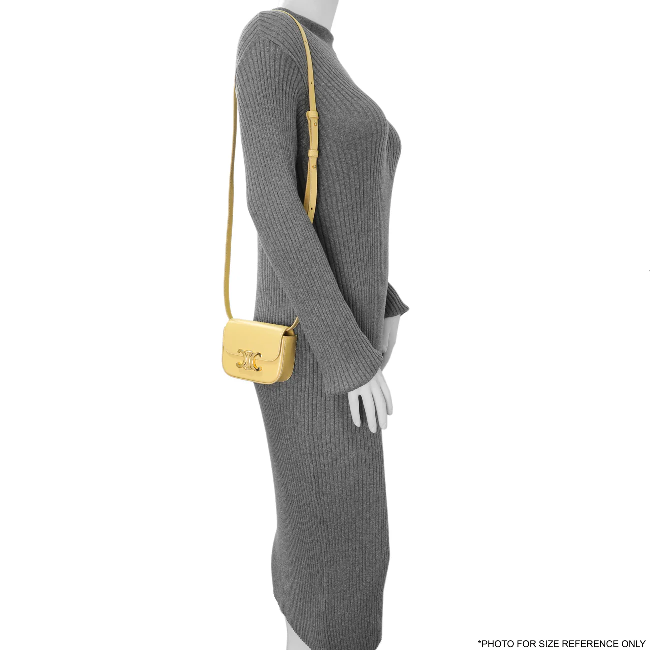 Celine Light Yellow Shiny Calfskin Mini Claude - Image 8
