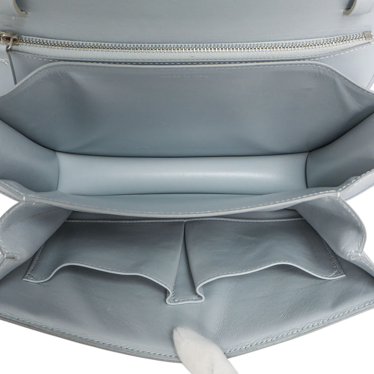 Celine Pale Blue Box Calfskin Medium Classic Flap Bag - Image 4