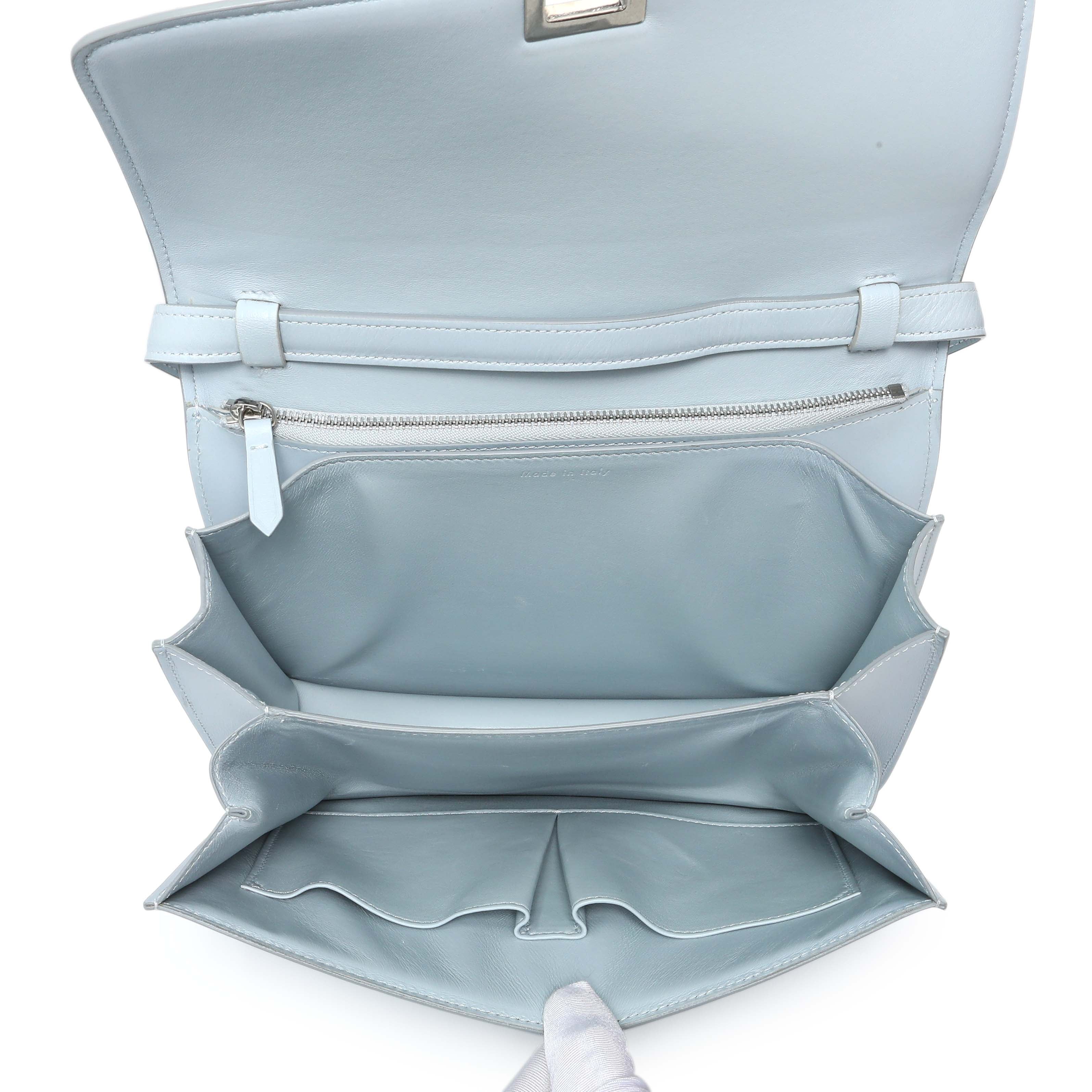 Celine Pale Blue Box Calfskin Medium Classic Flap - Image 4