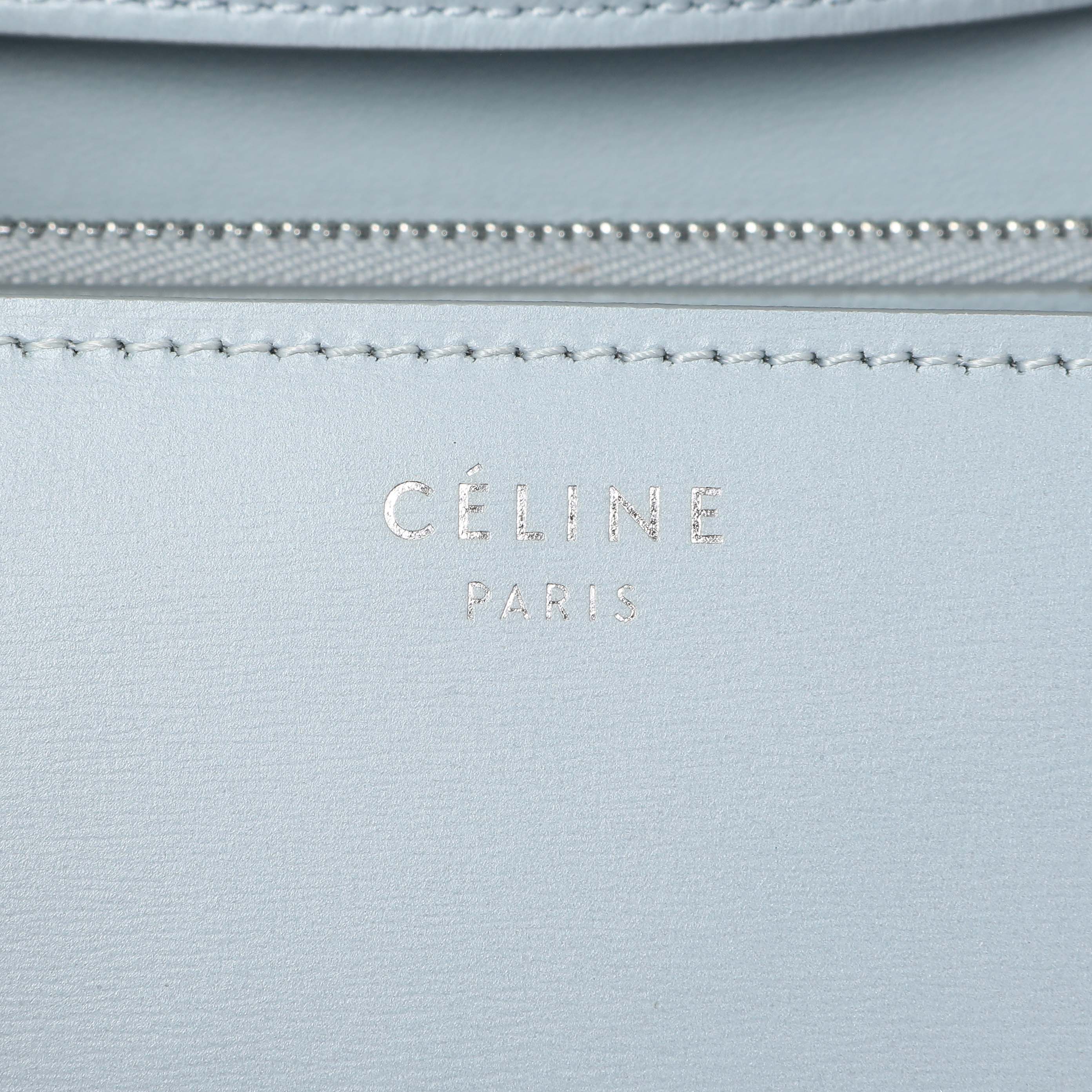 Celine Pale Blue Box Calfskin Medium Classic Flap - Image 5