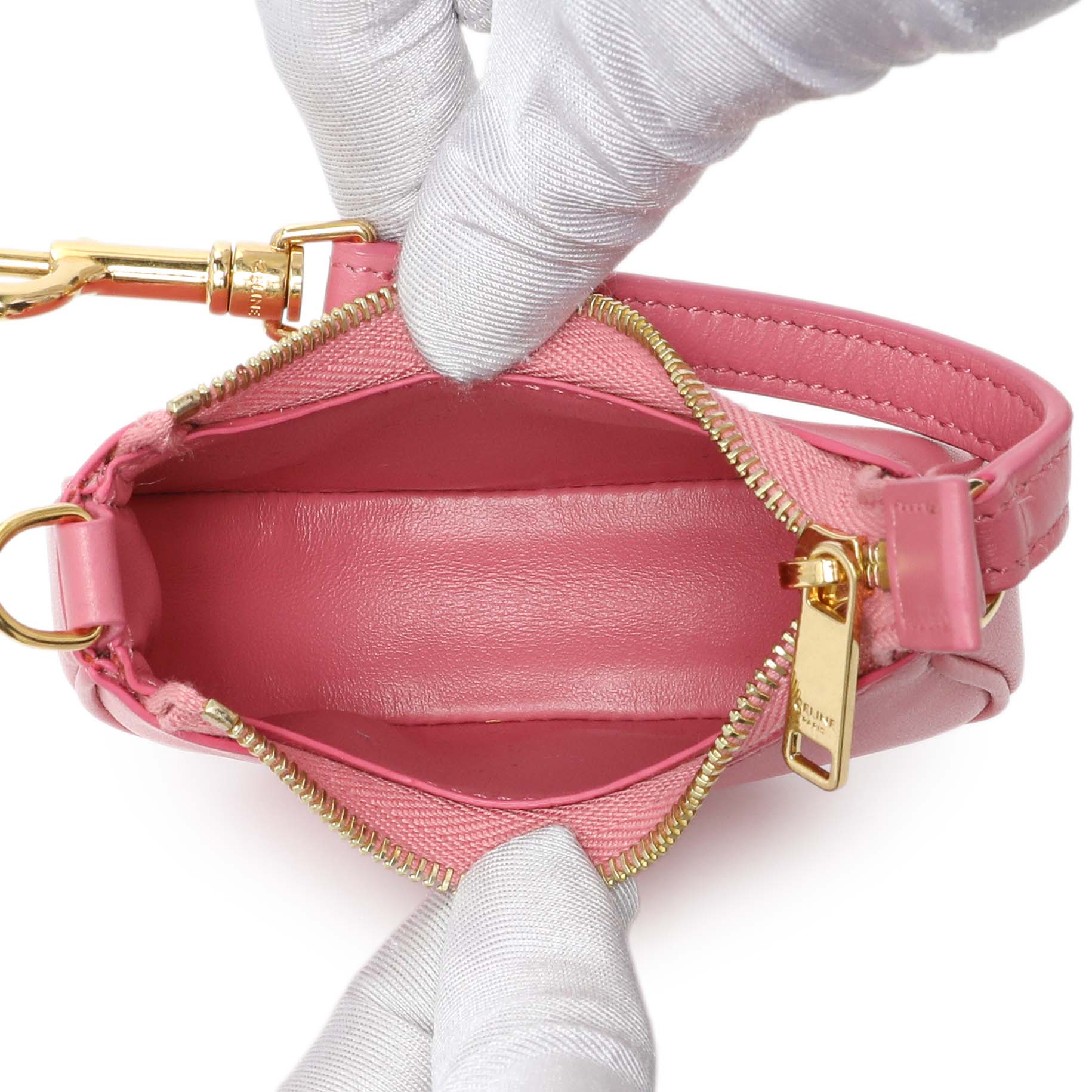 Celine Pink Calfskin Micro Ava Pouch Charm - Image 4