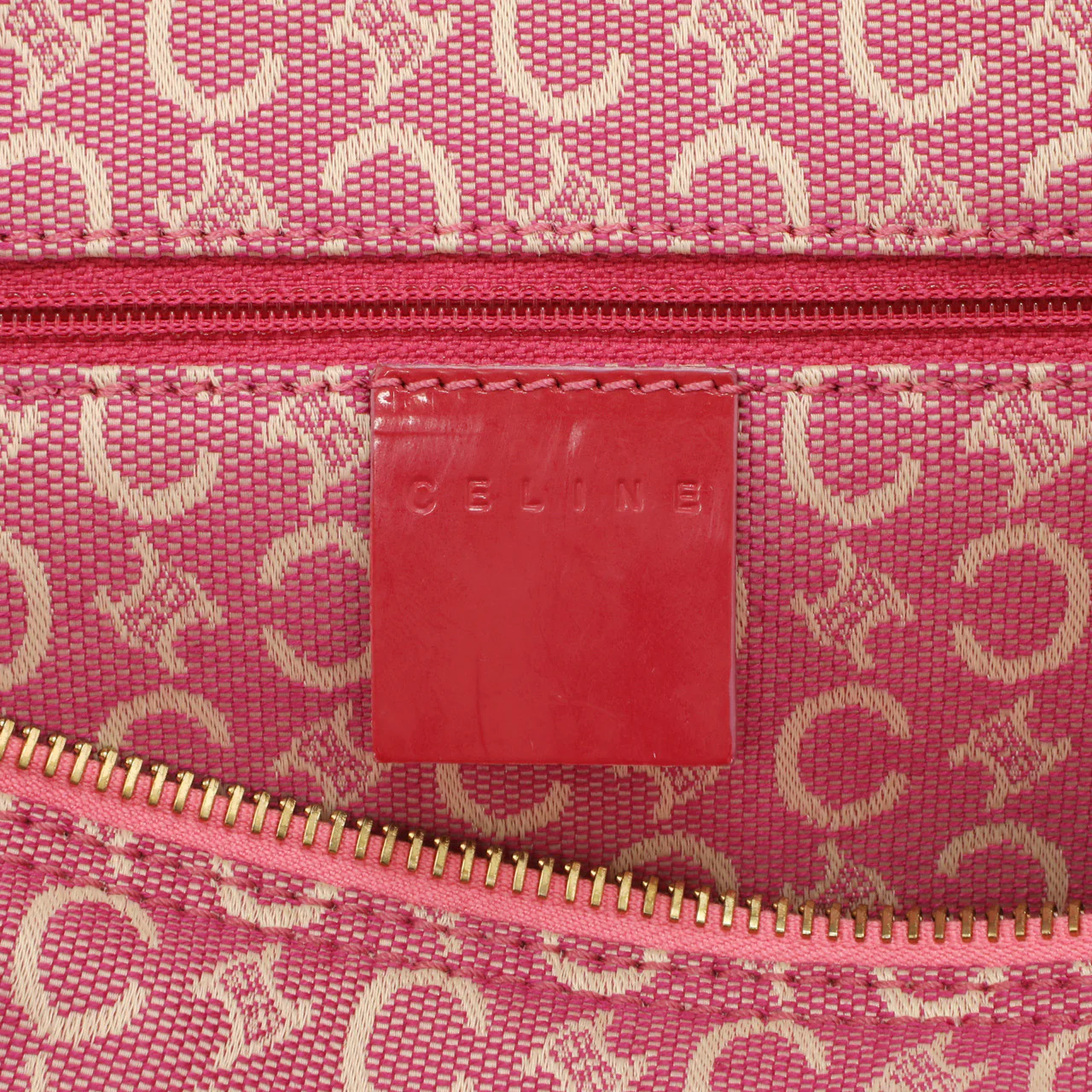 Celine Pink Denim Macadam Boston Bag - Image 11