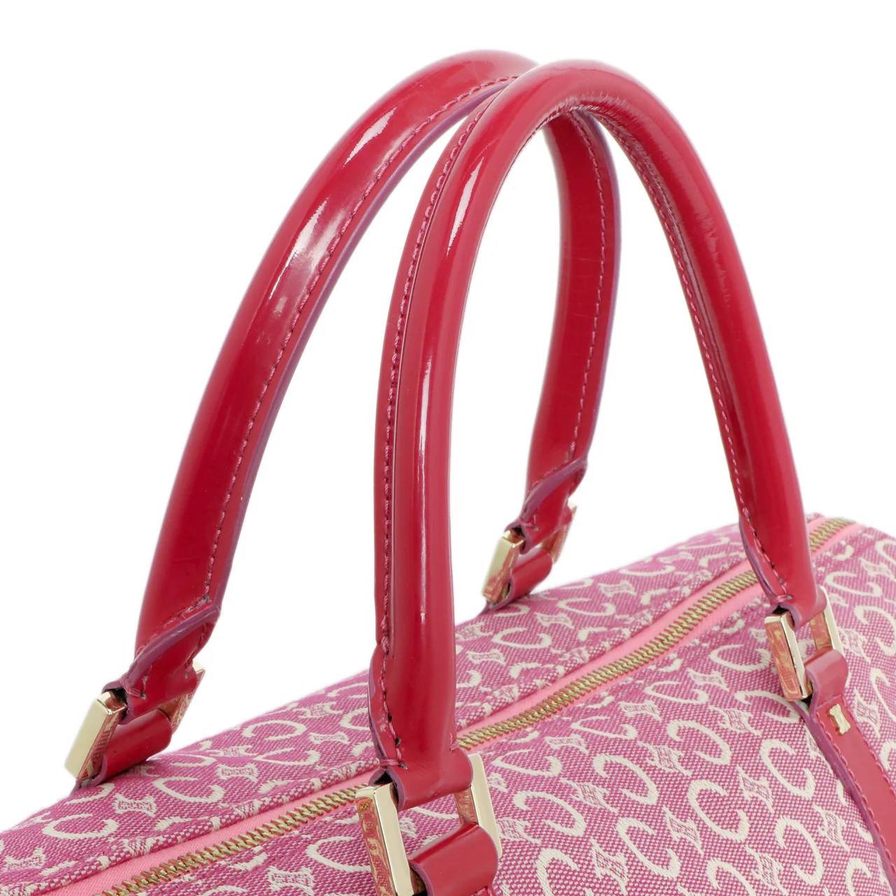 Celine Pink Denim Macadam Boston Bag - Image 2