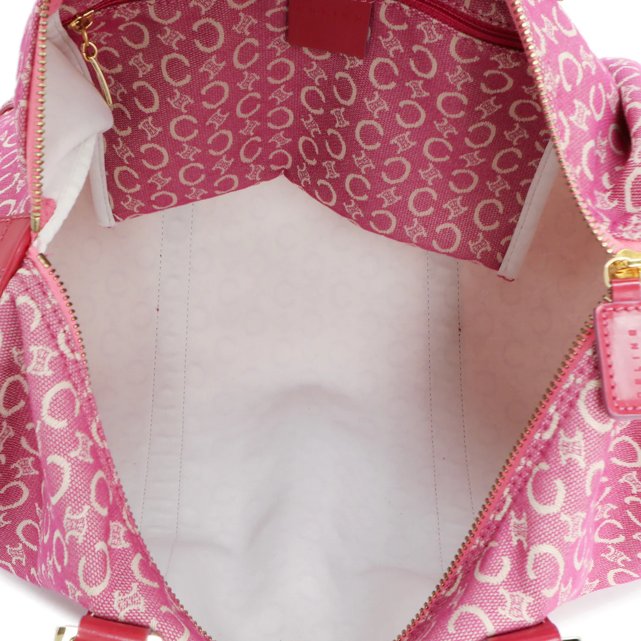 Celine Pink Denim Macadam Boston Bag - Image 4