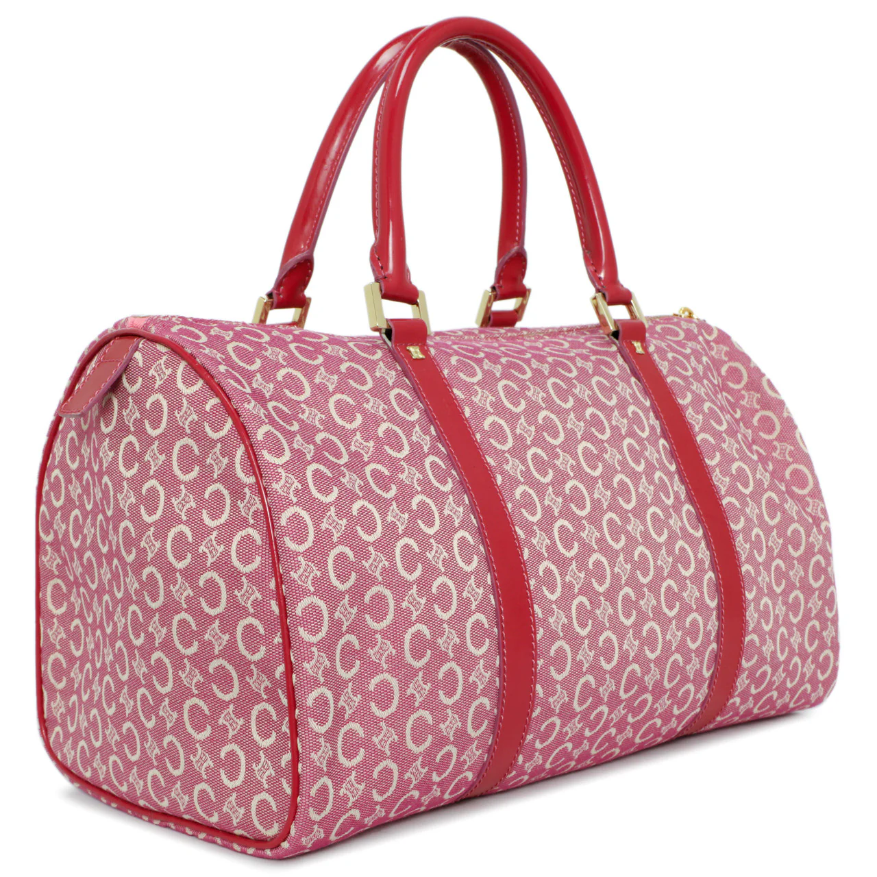 Celine Pink Denim Macadam Boston Bag - Image 5