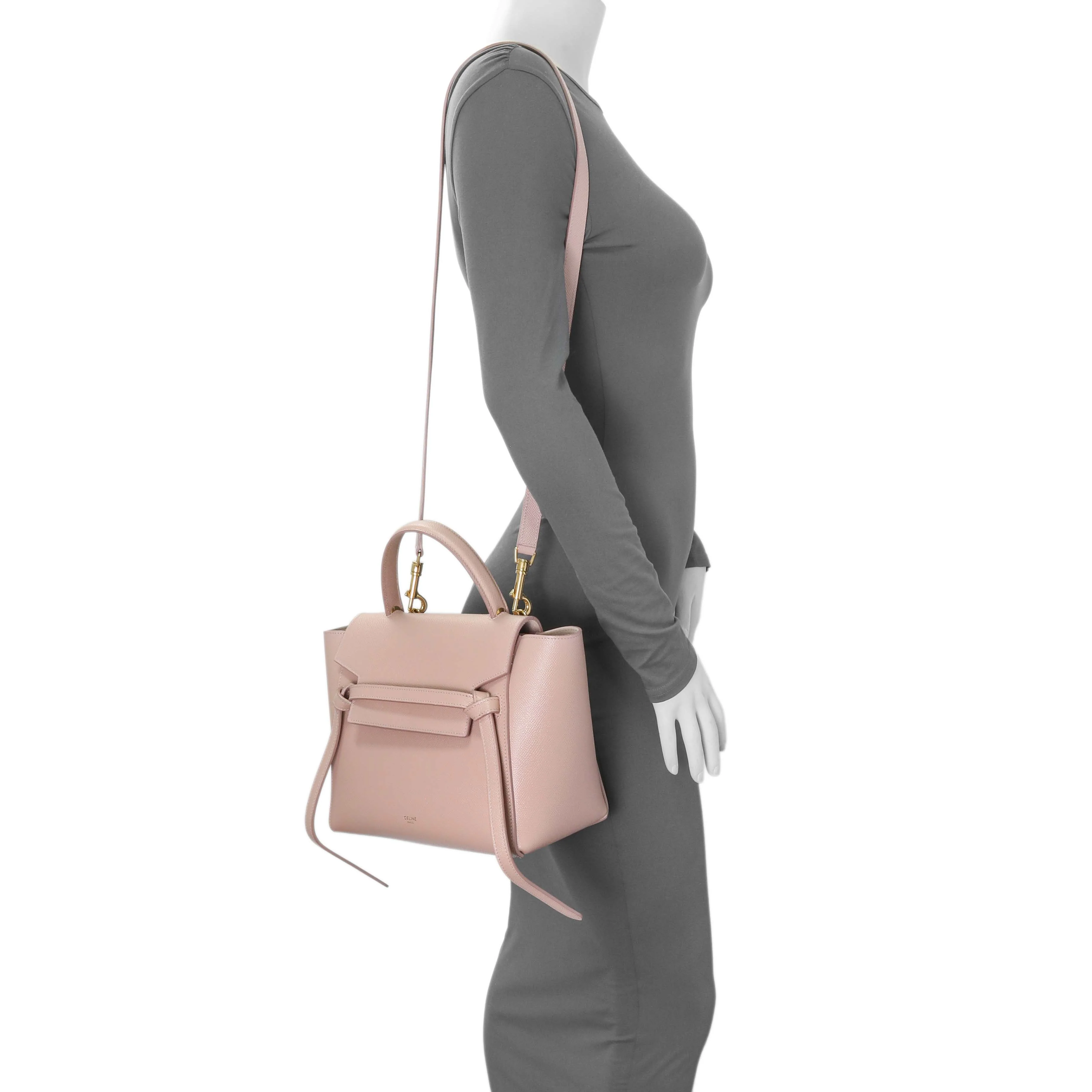 Celine Pink Grained Calfskin Micro Belt Bag - Image 12