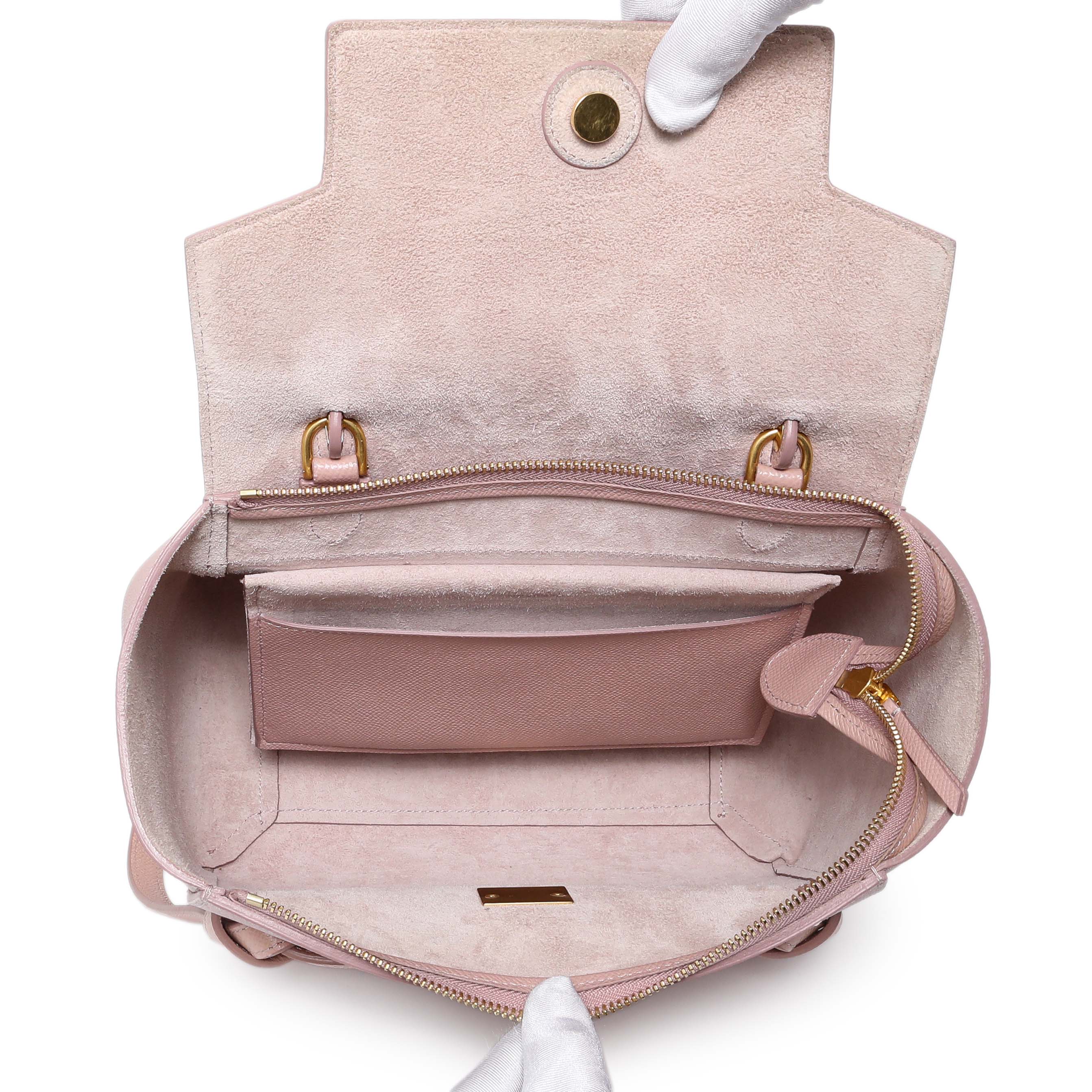 Celine Pink Grained Calfskin Micro Belt Bag - Image 8
