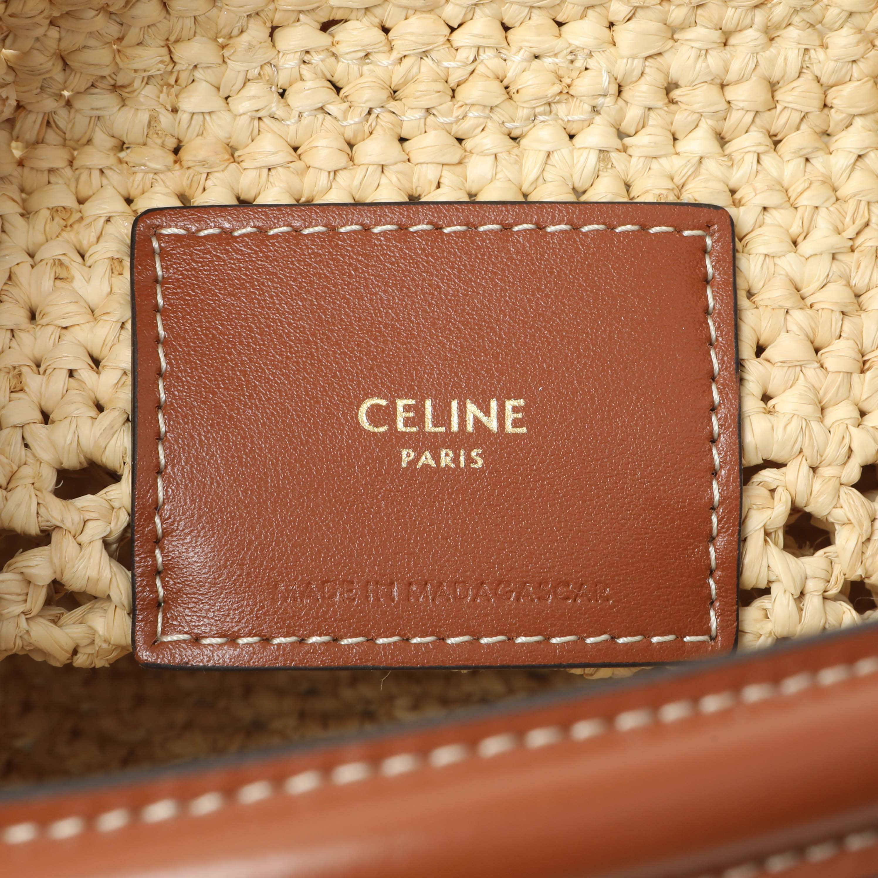 Celine Raffia Triomphe Small Louise Bucket Bag - Image 5