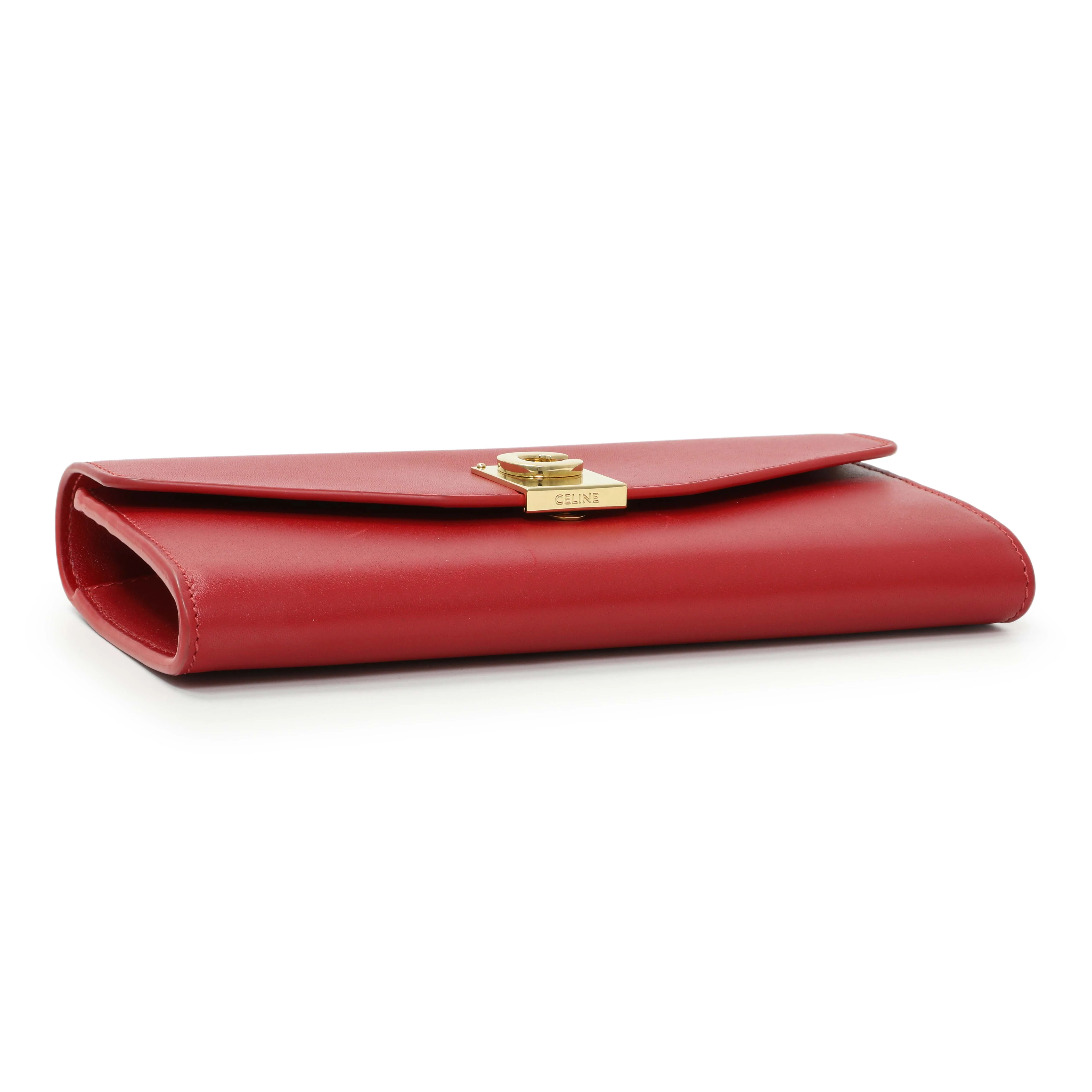 Celine Red Calfskin C Wallet on Chain - Image 3