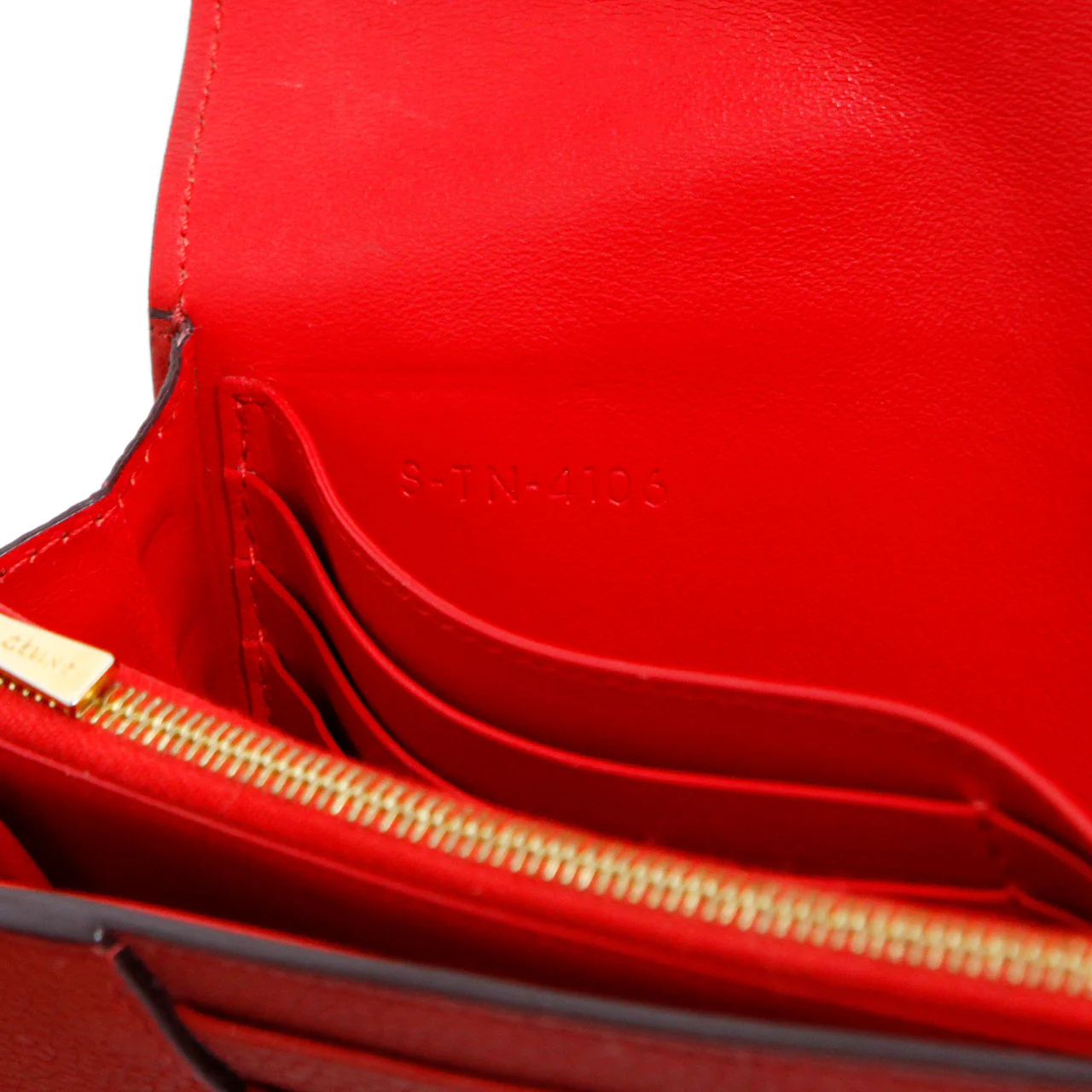 Celine Red Drummed Calfskin Large Multifunction Flap Wallet - Image 10