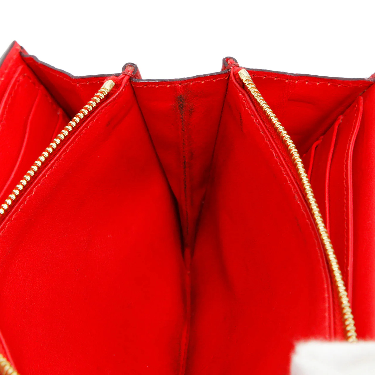 Celine Red Drummed Calfskin Large Multifunction Flap Wallet - Image 11