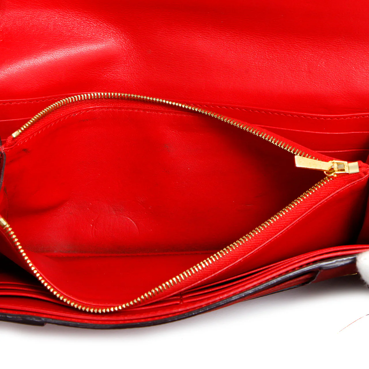 Celine Red Drummed Calfskin Large Multifunction Flap Wallet - Image 13
