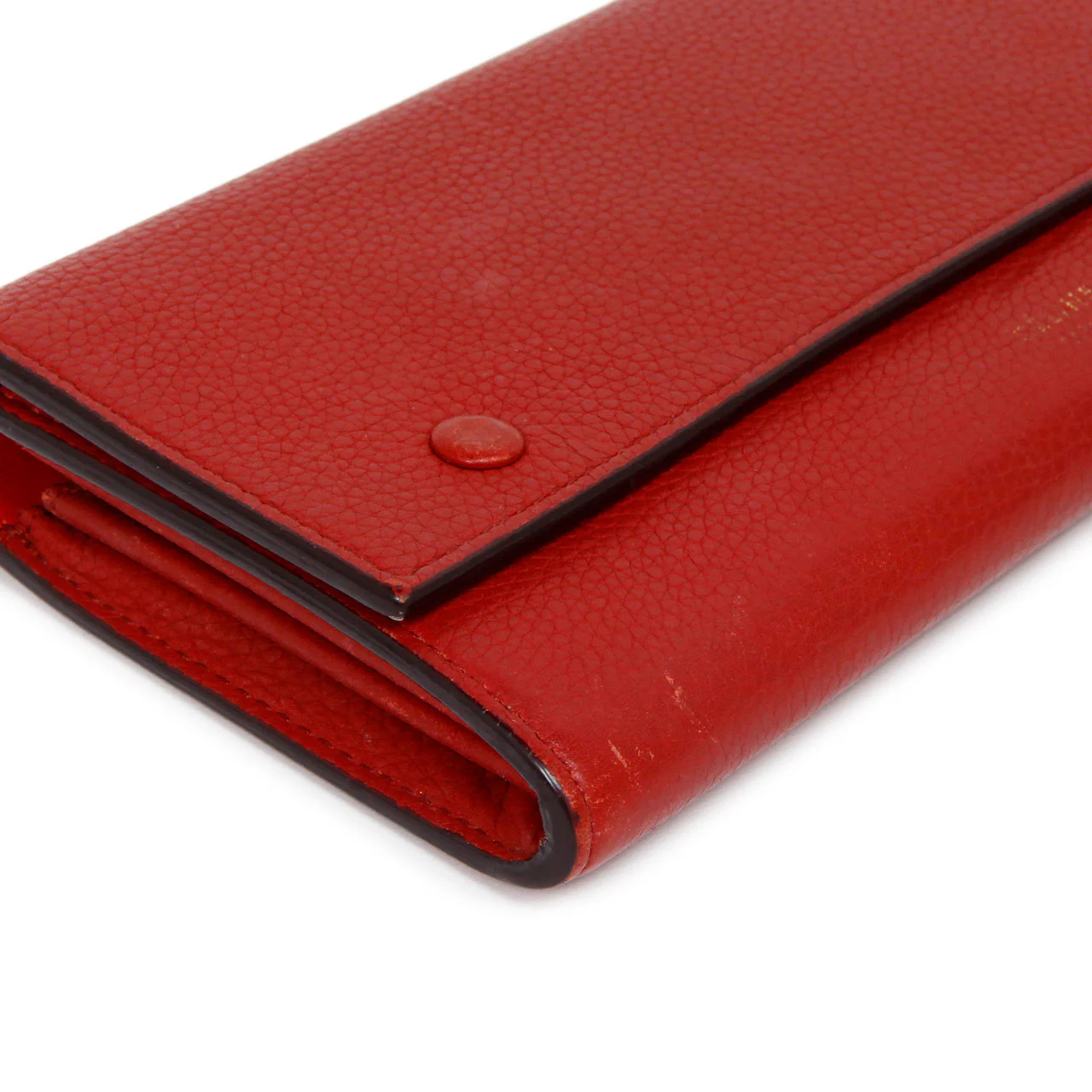 Celine Red Drummed Calfskin Large Multifunction Flap Wallet - Image 4