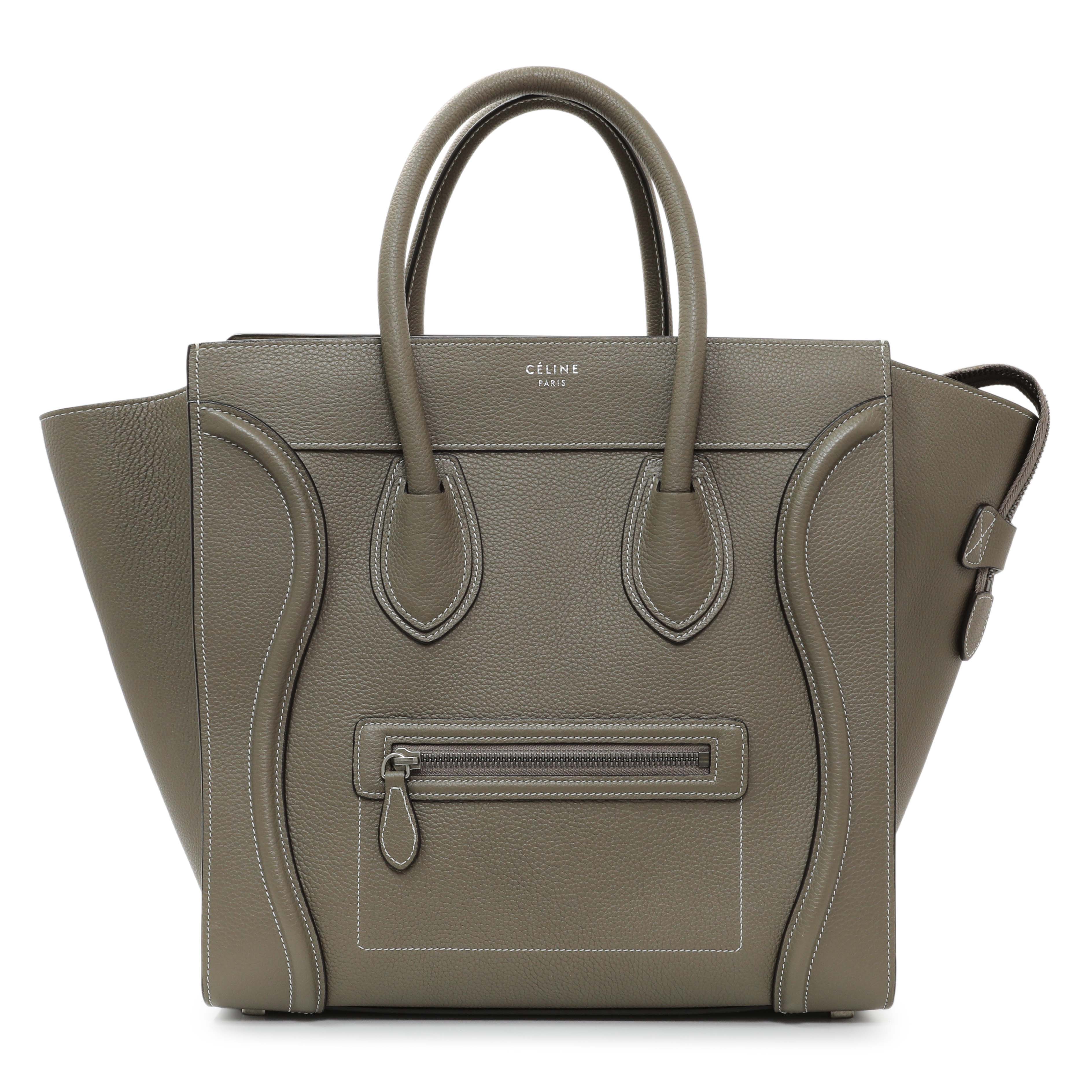 Celine Souris Drummed Calfskin Mini Luggage Tote