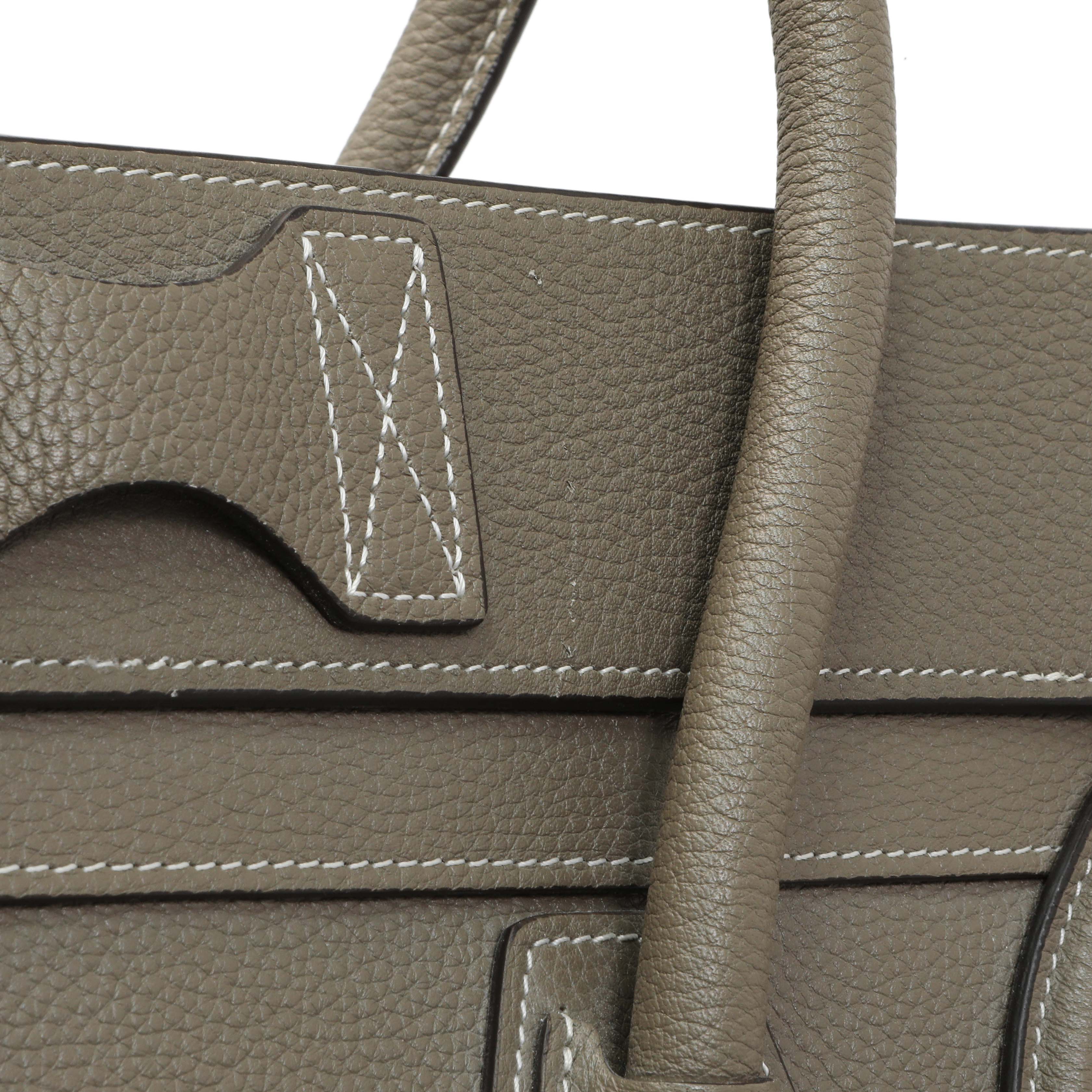Celine Souris Drummed Calfskin Mini Luggage Tote - Image 6