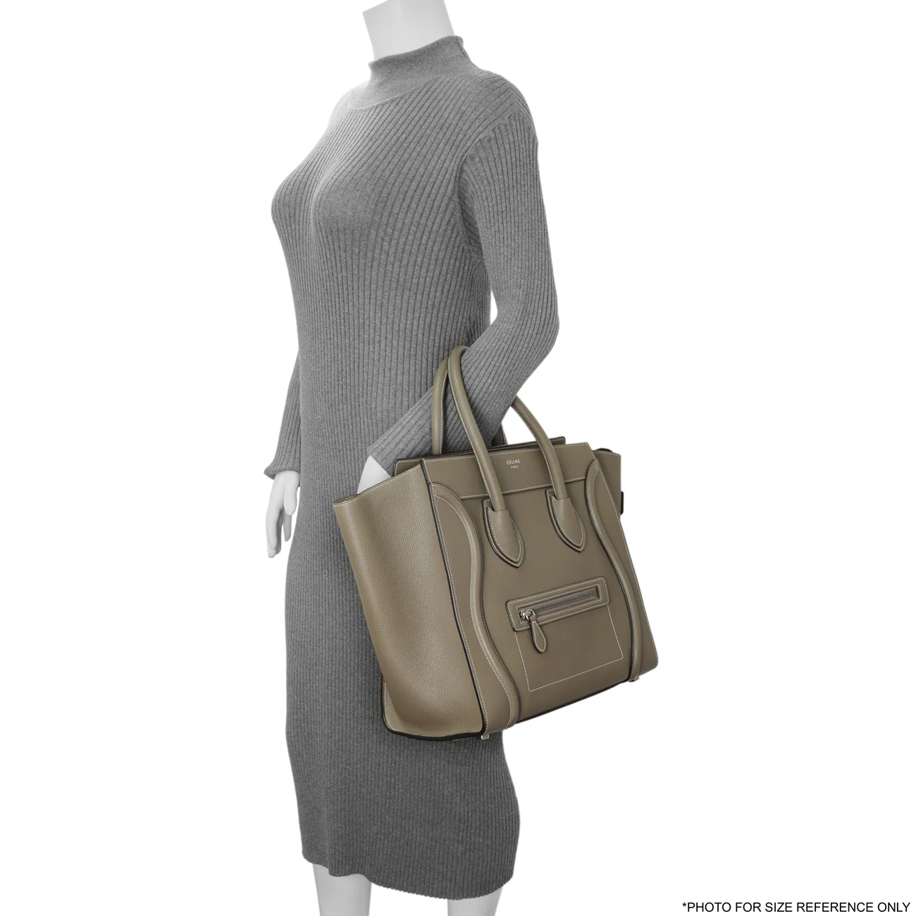 Celine Souris Drummed Calfskin Mini Luggage Tote - Image 9