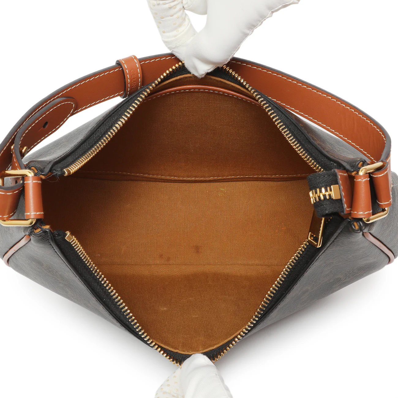 Celine Tan Triomphe Canvas Calfskin Ava Shoulder Bag - Image 4