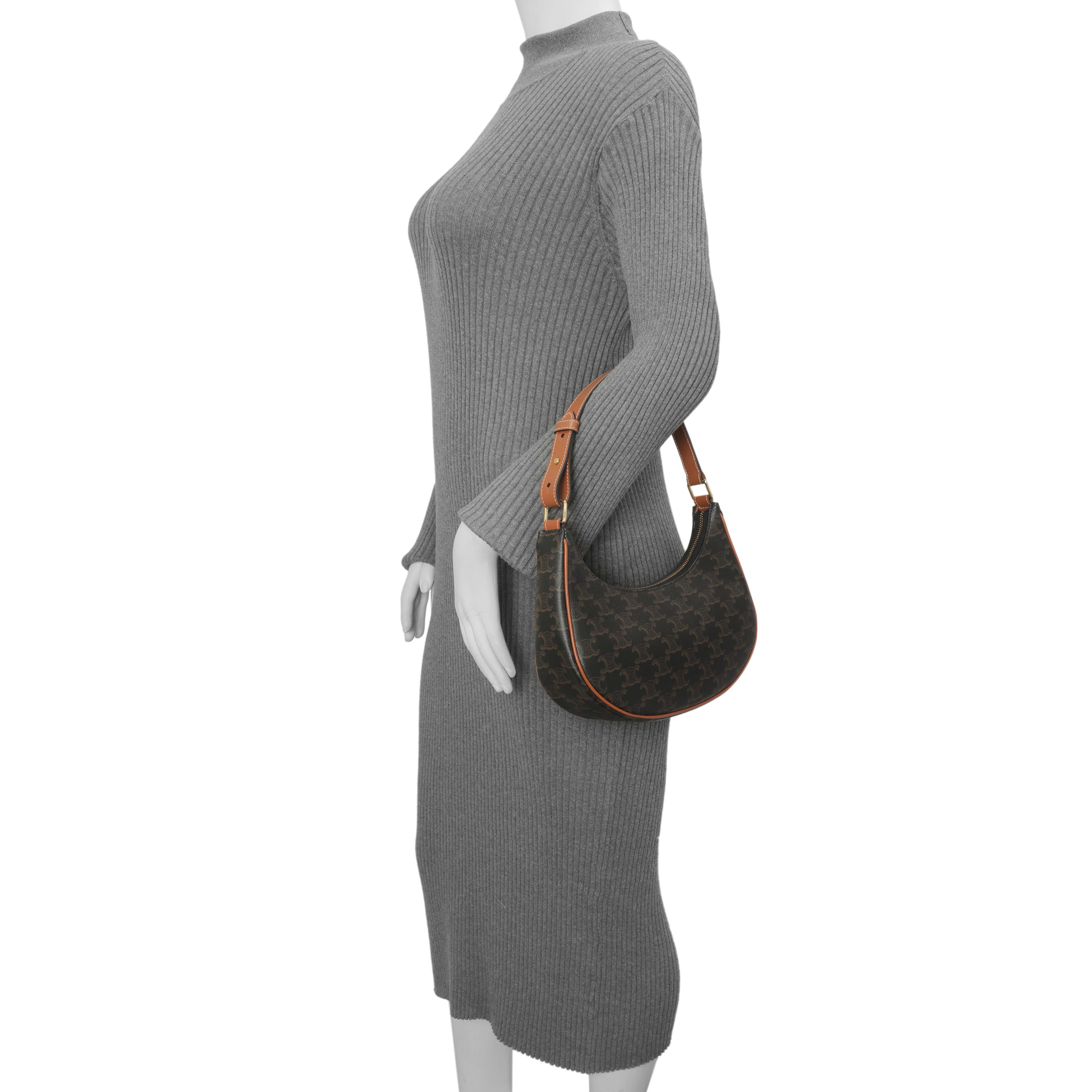Celine Tan Triomphe Canvas Calfskin Ava Shoulder Bag - Image 6