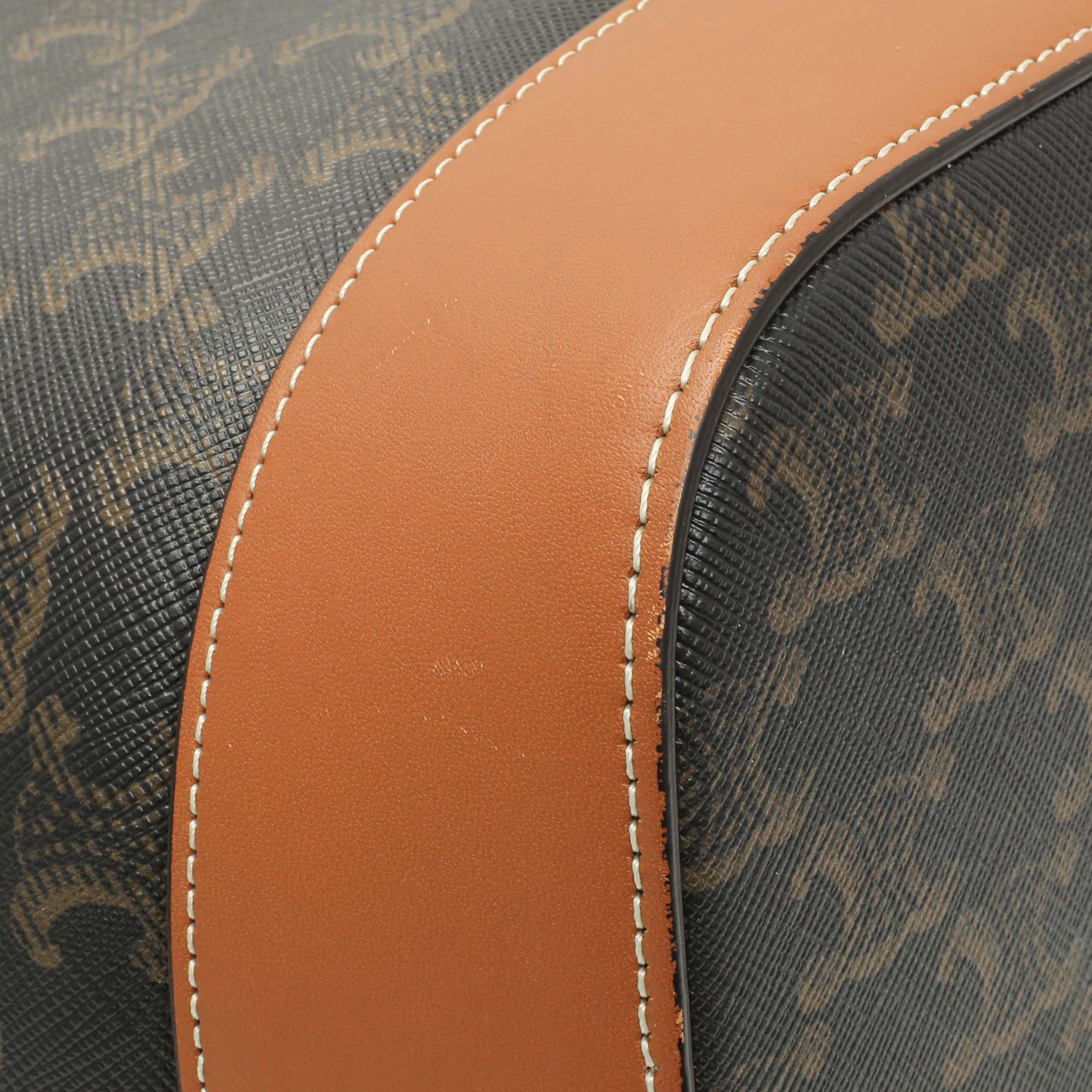 Celine Tan Triomphe Canvas Calfskin Medium Bucket Bag - Image 4
